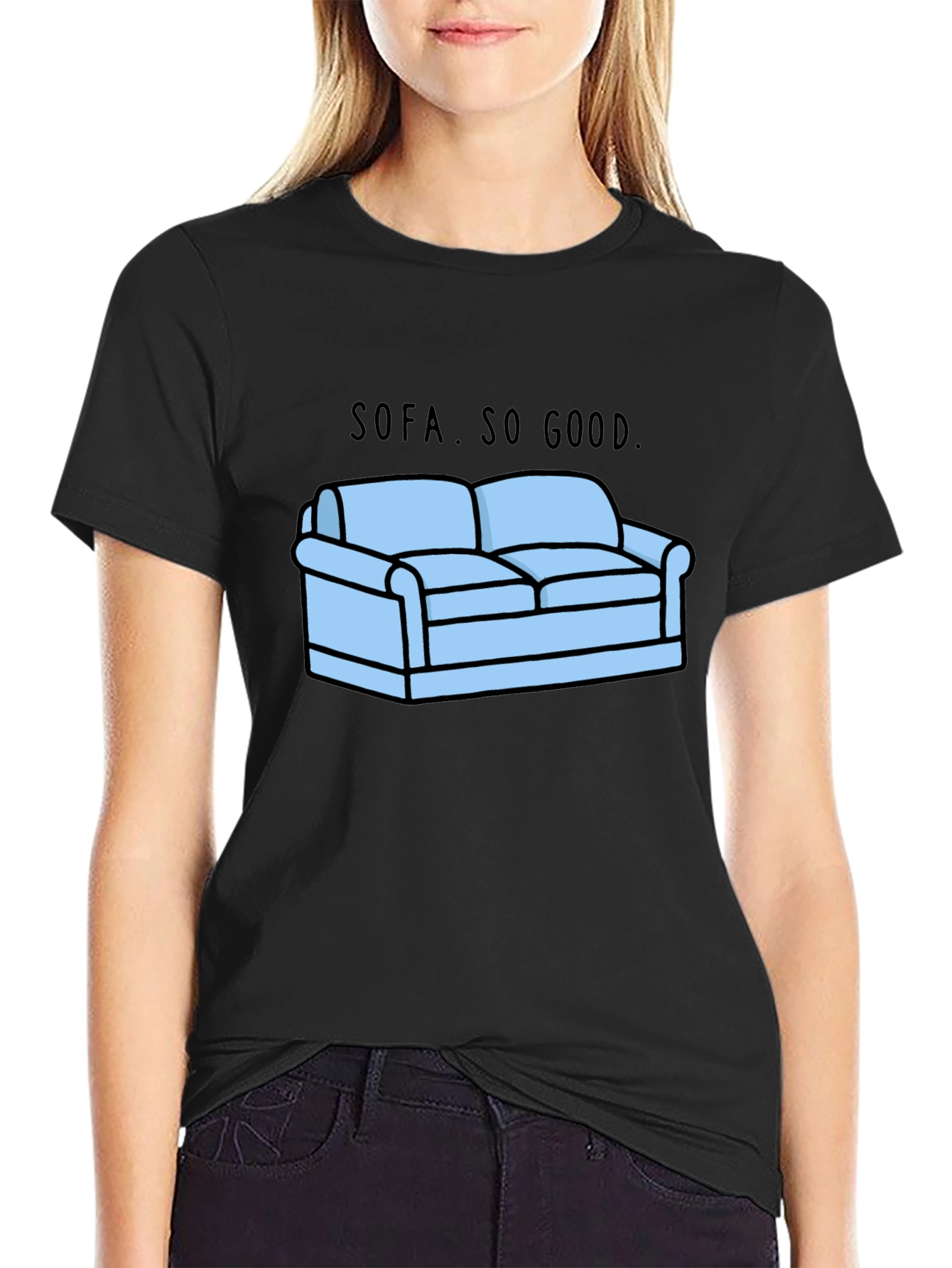 Sofa So Good Graphic T-Shirt - Black