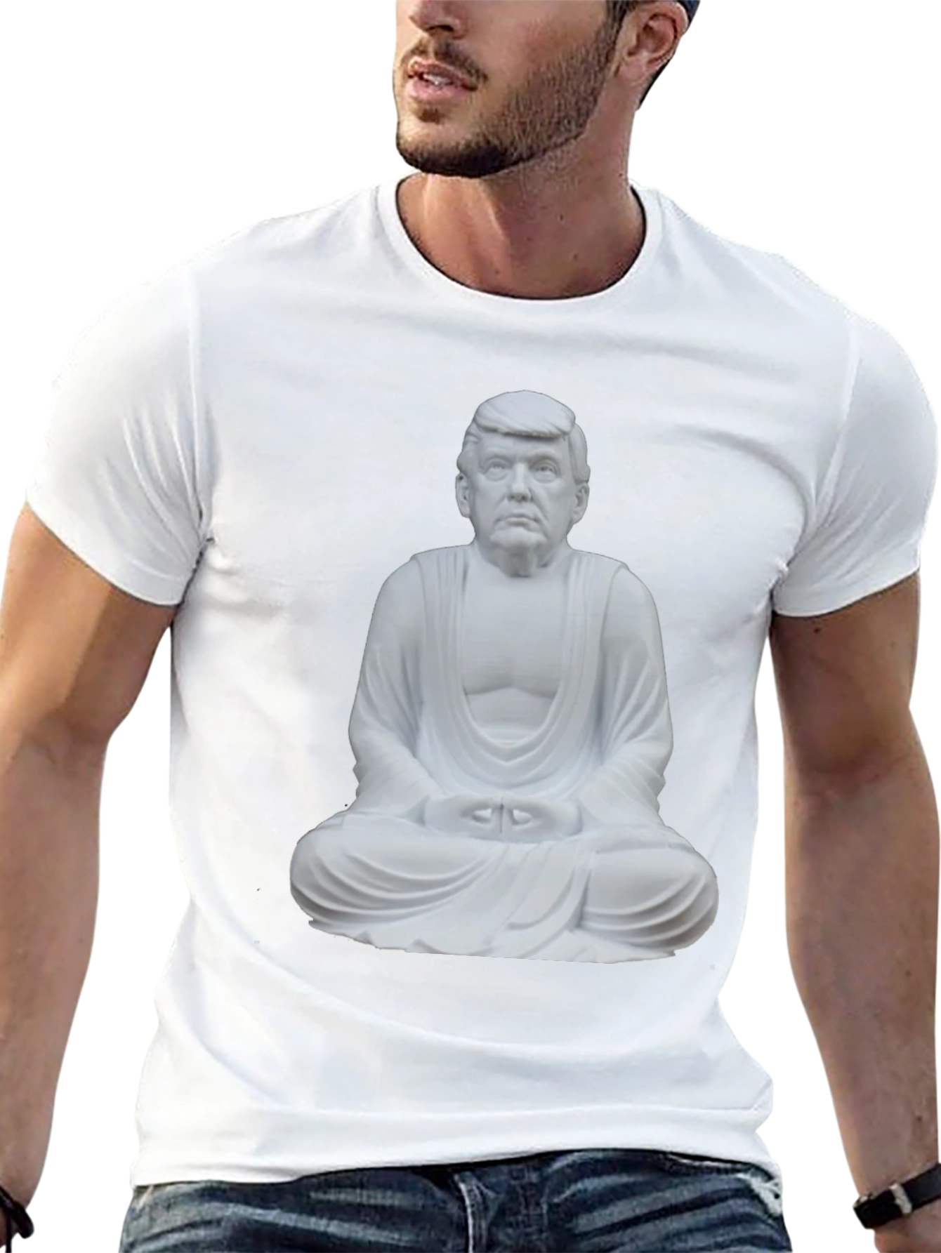 Trump Buddha Graphic Tee - Unique Political Statement Shirt