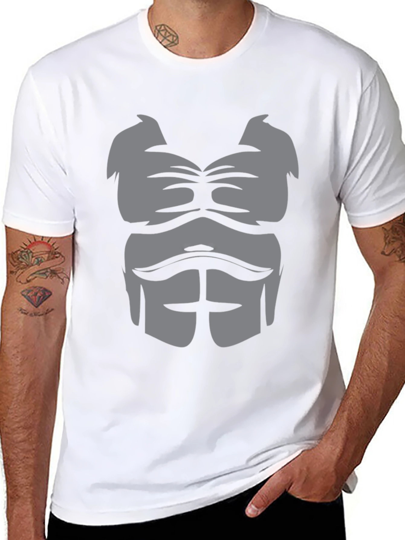 Muscle Chest Graphic Tee - Black T-Shirt