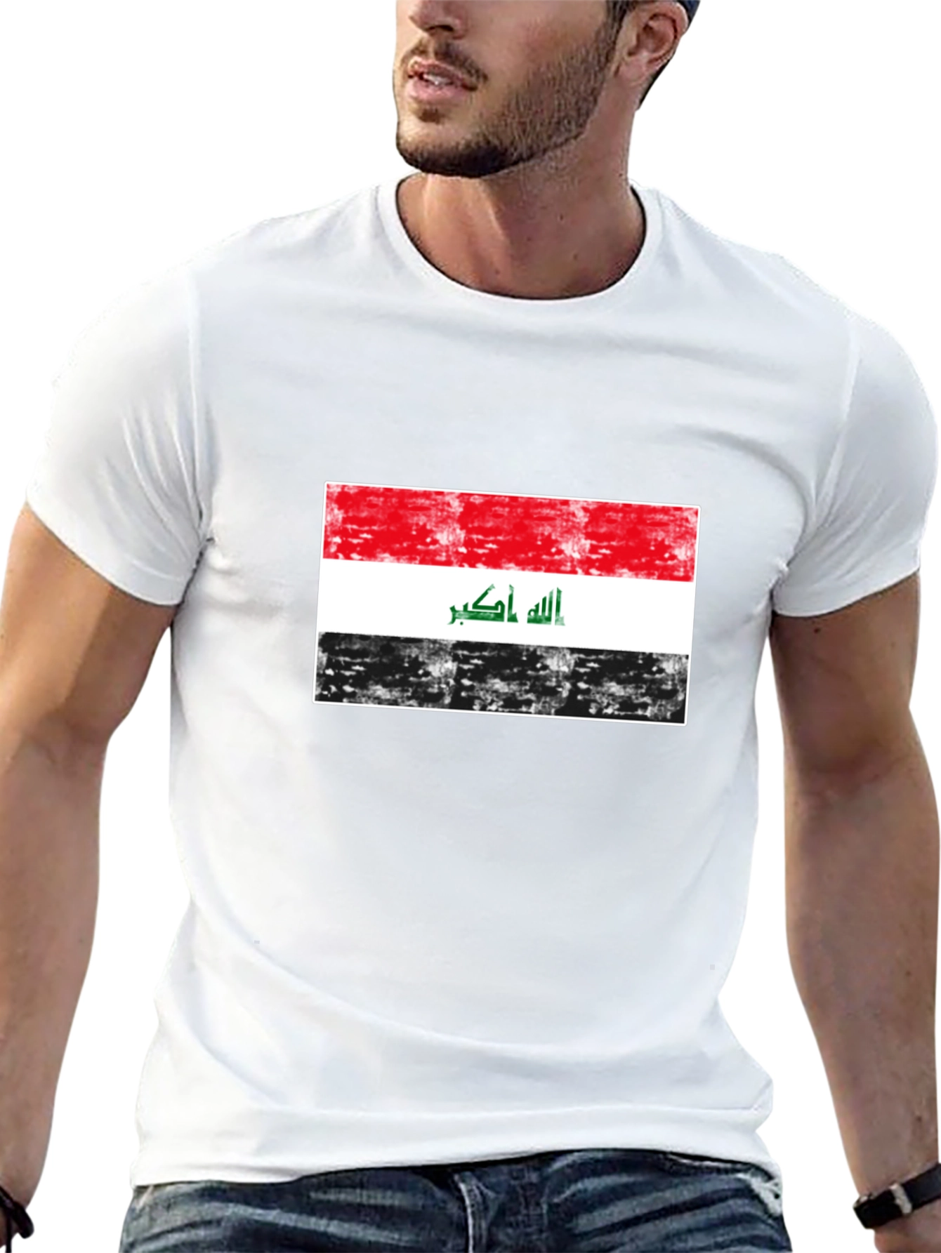 Iraq Flag T-Shirt - Distressed Design