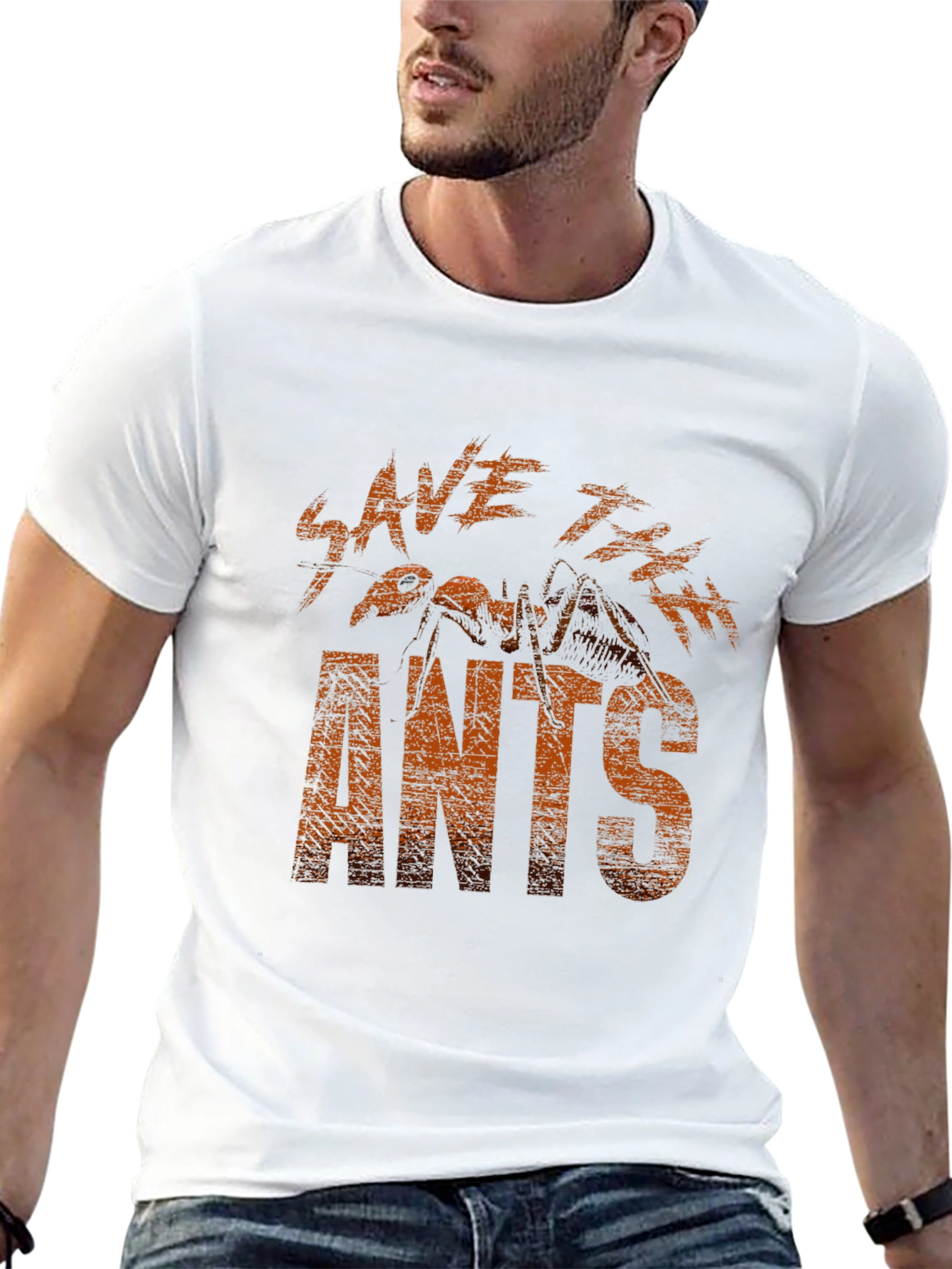 Save The Ants Graphic Tee - Black Cotton T-Shirt