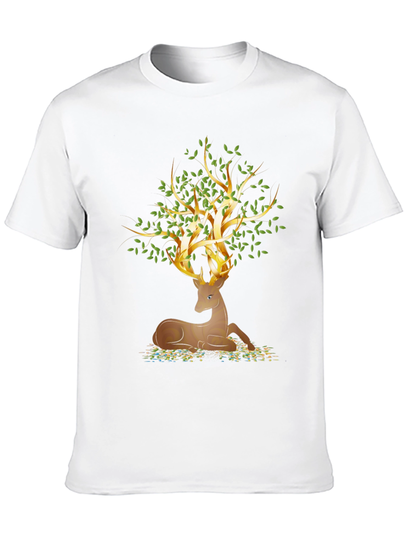 Deer Tree Graphic Tee - Nature Inspired Style