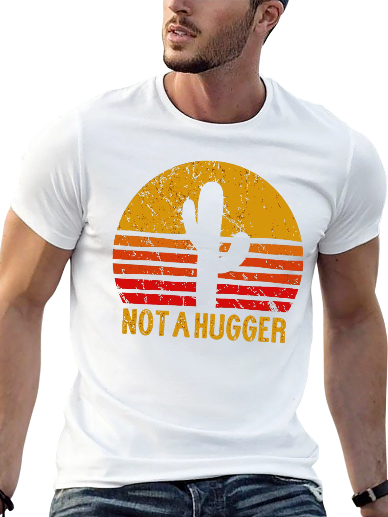 Not A Hugger Cactus Sunset T-Shirt