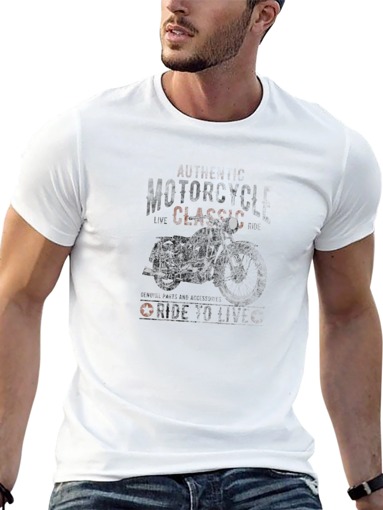 Classic Motorcycle Graphic Tee - Ride to Live