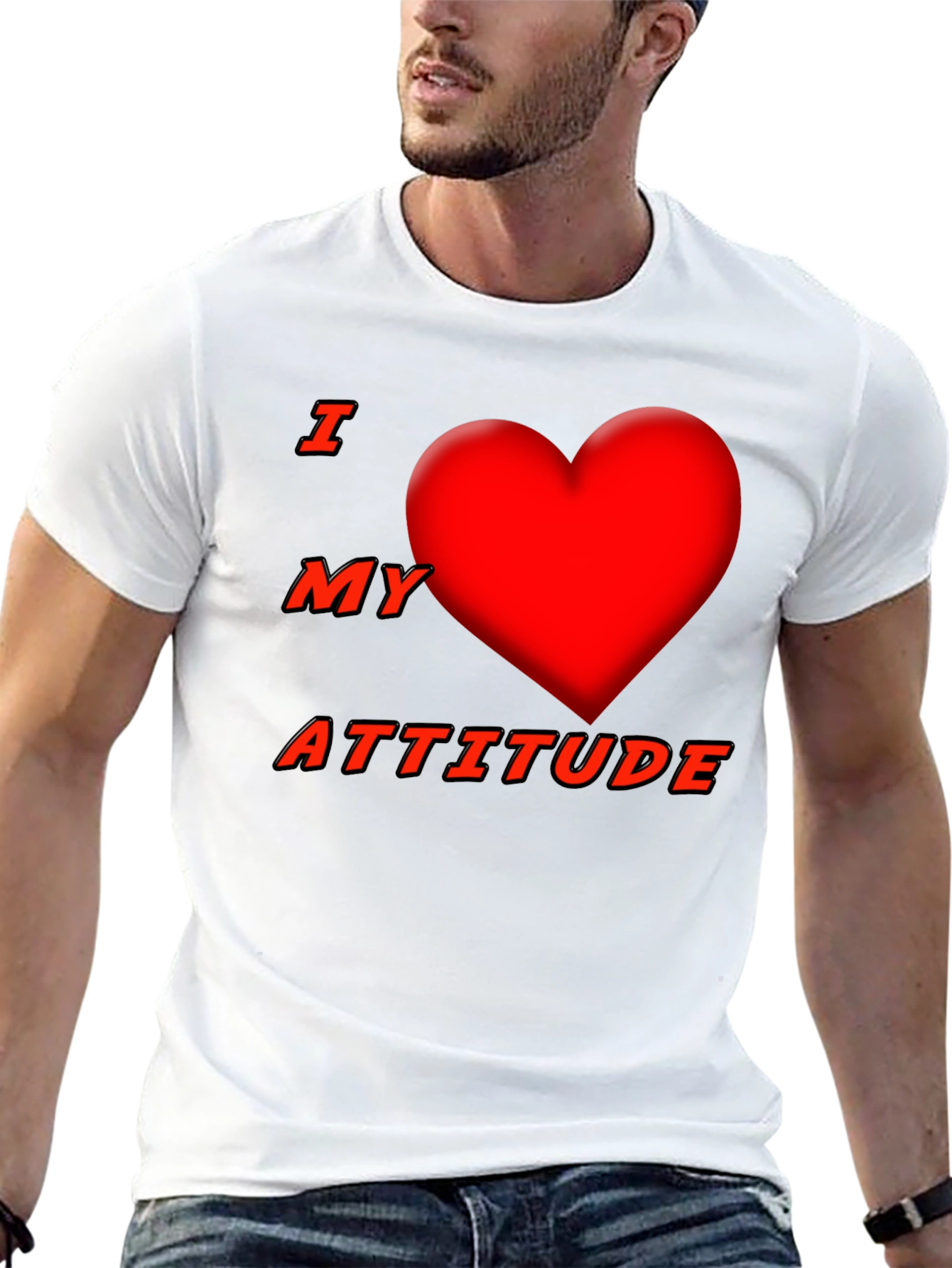 I Heart My Attitude Black T-Shirt