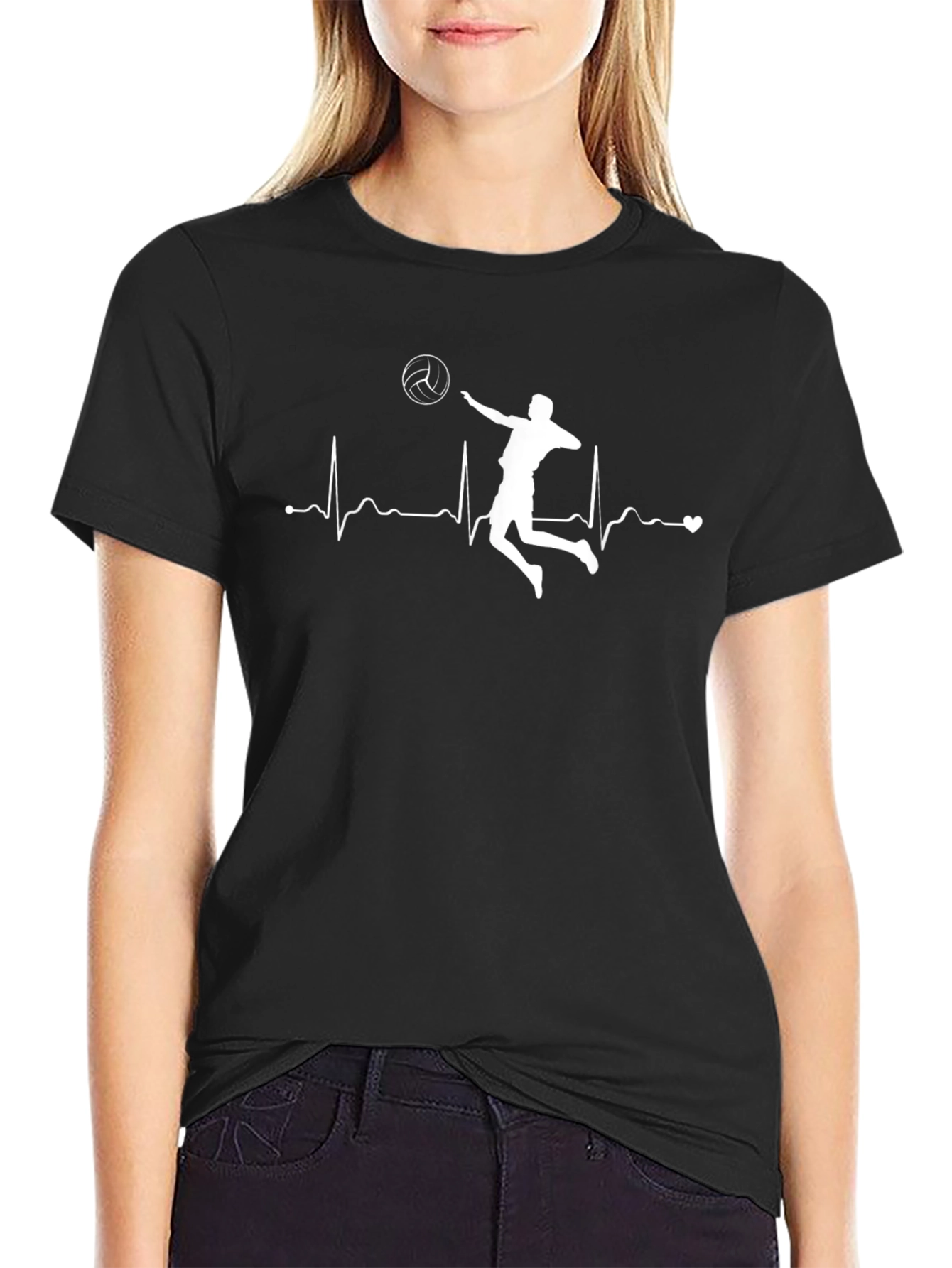 Volleyball Heartbeat T-Shirt - Love The Game!