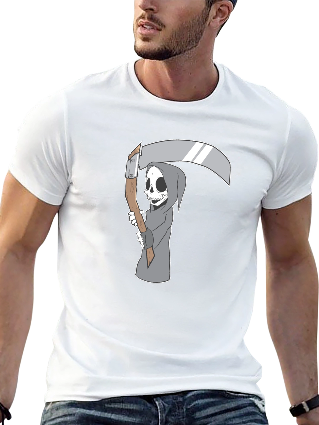 Grim Reaper Graphic Tee - Spooky Style