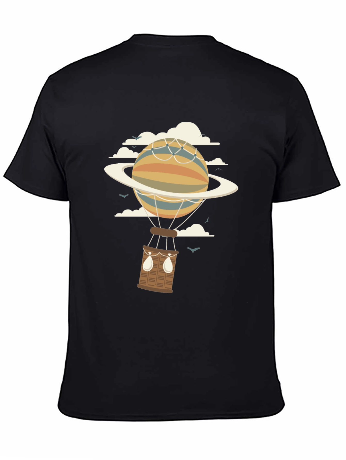 Retro Planet Hot Air Balloon Graphic T-Shirt