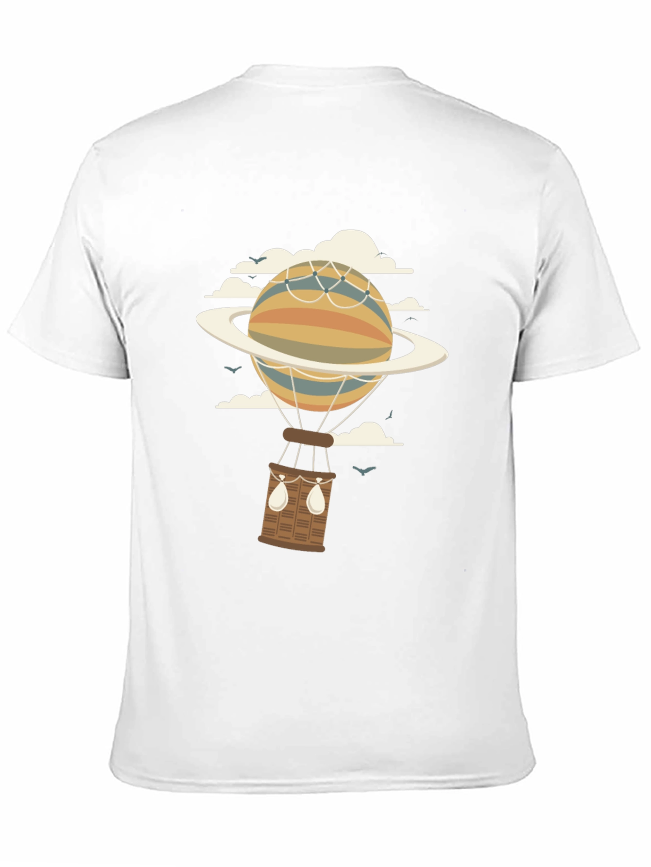 Retro Planet Hot Air Balloon Graphic T-Shirt