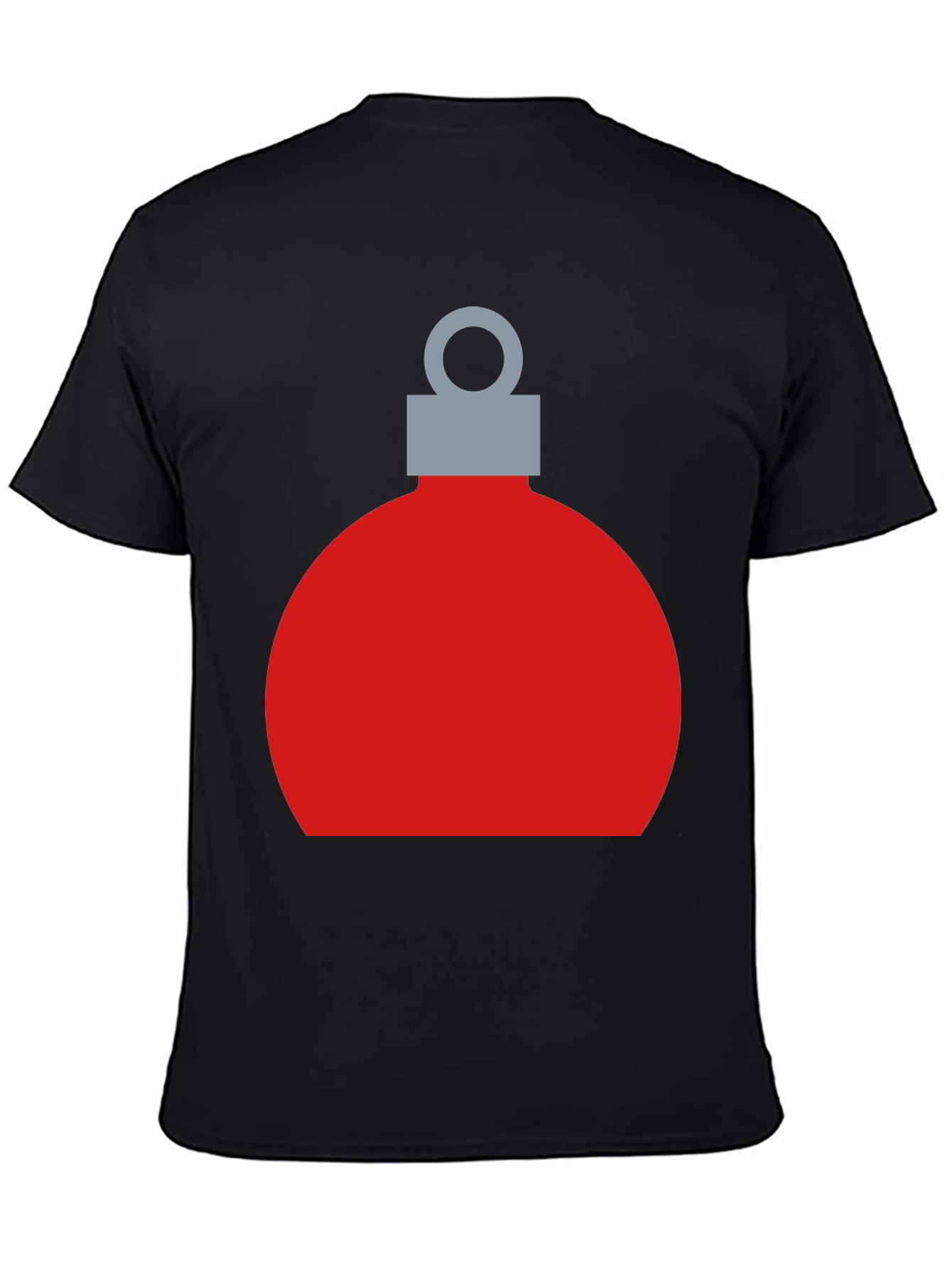 Festive Christmas Ornament Graphic Tee - Black