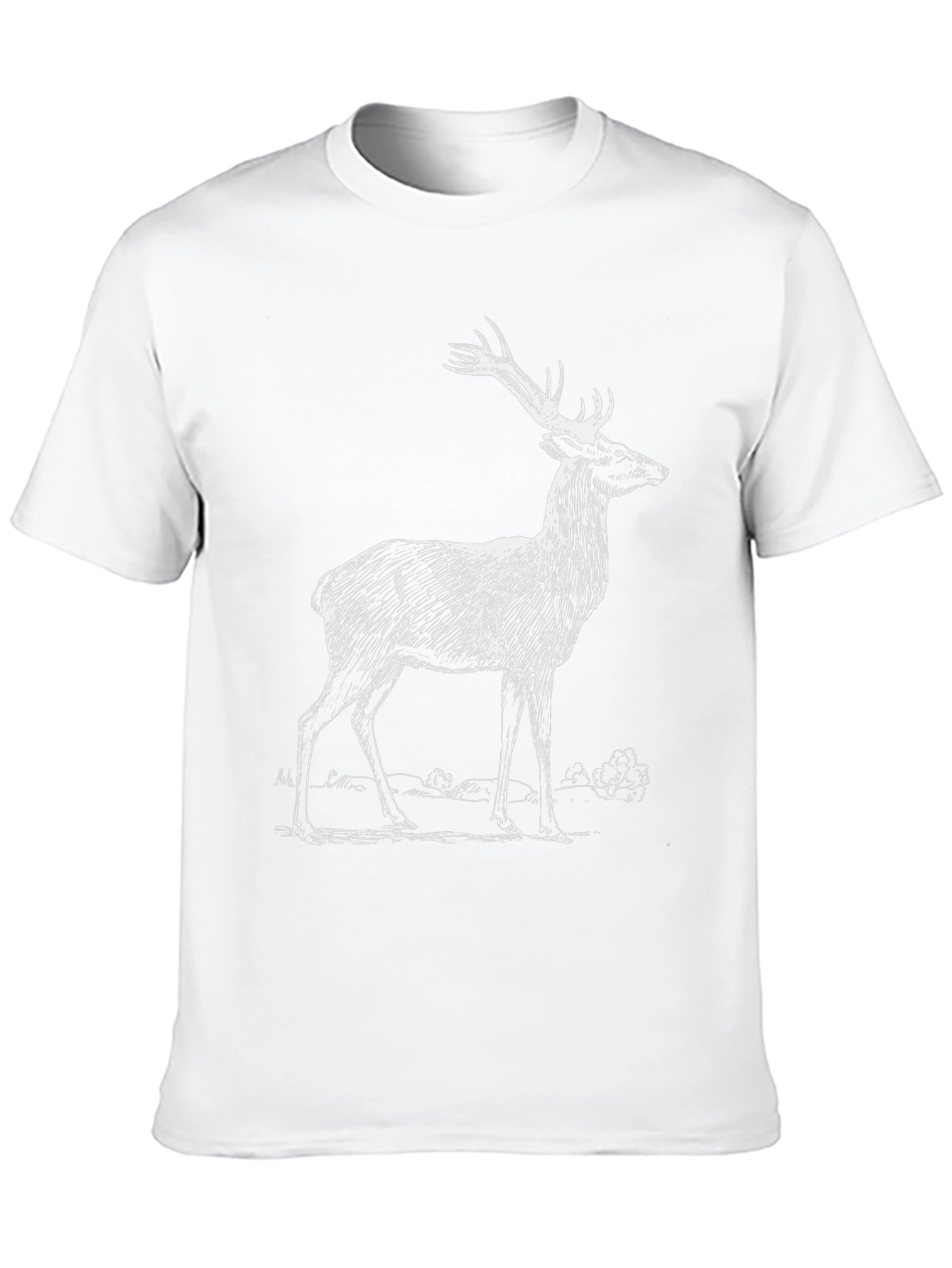 Deer Graphic Print Black T-Shirt