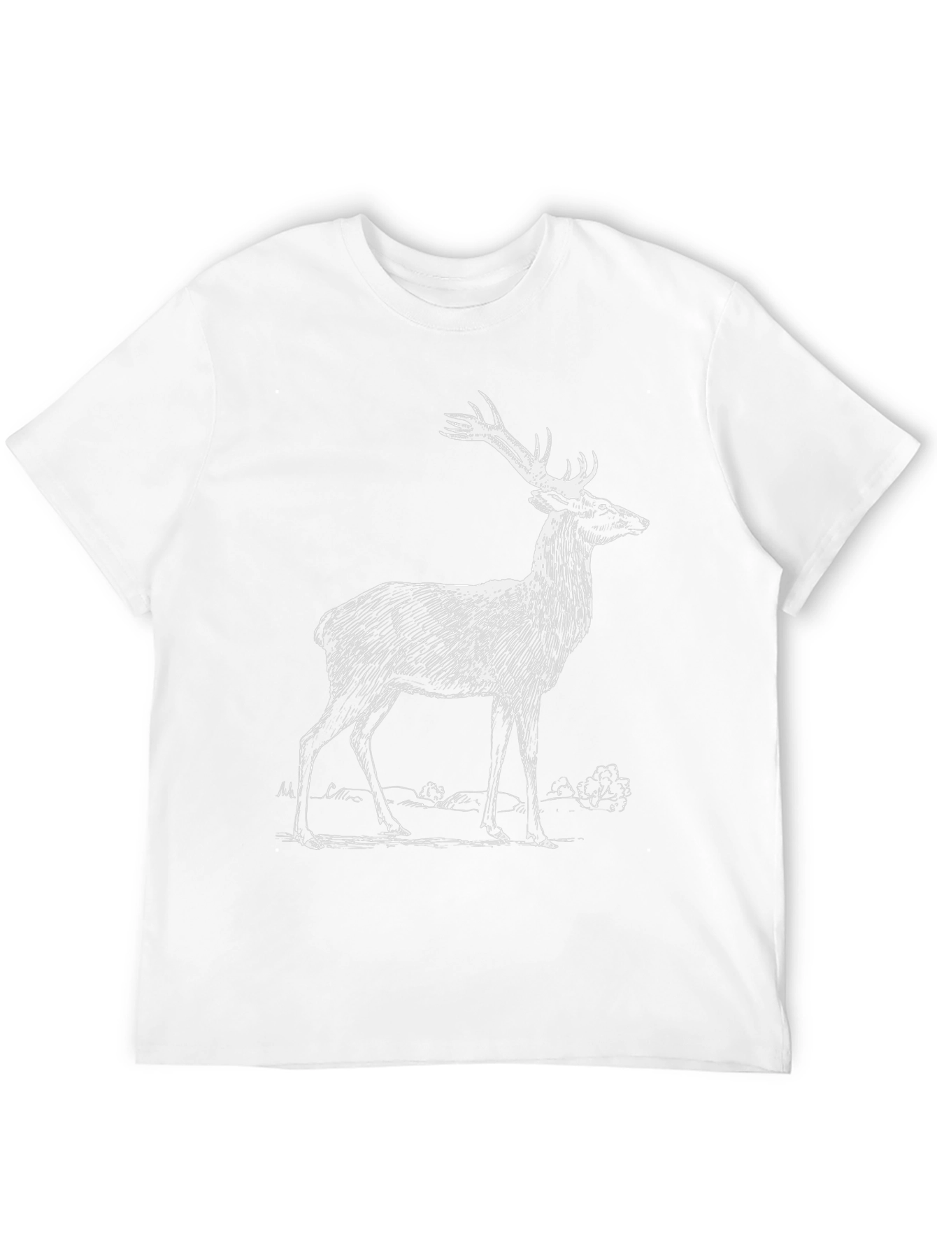 Deer Graphic Print Black T-Shirt