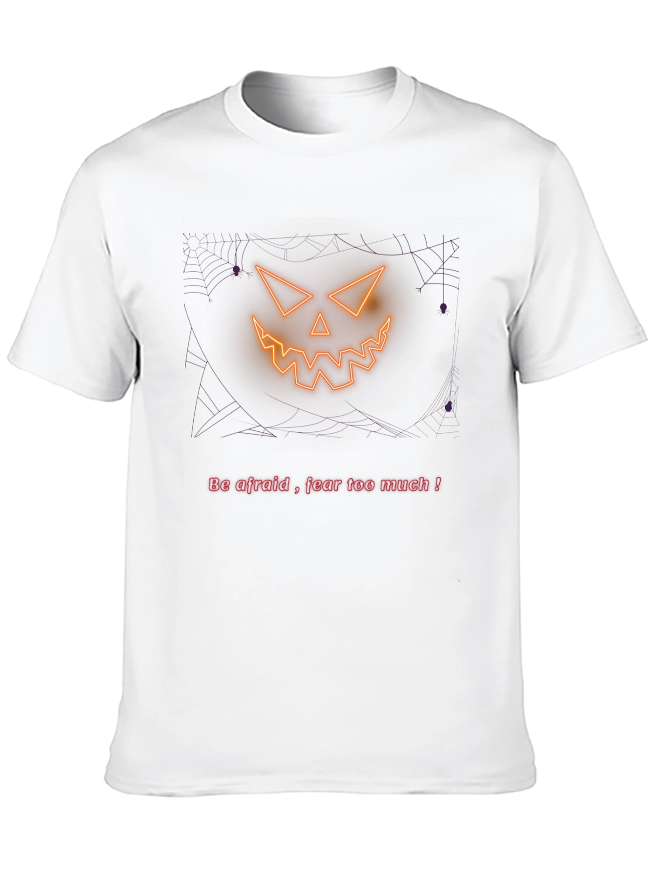Halloween Pumpkin Scary Face Mens Black T-Shirt