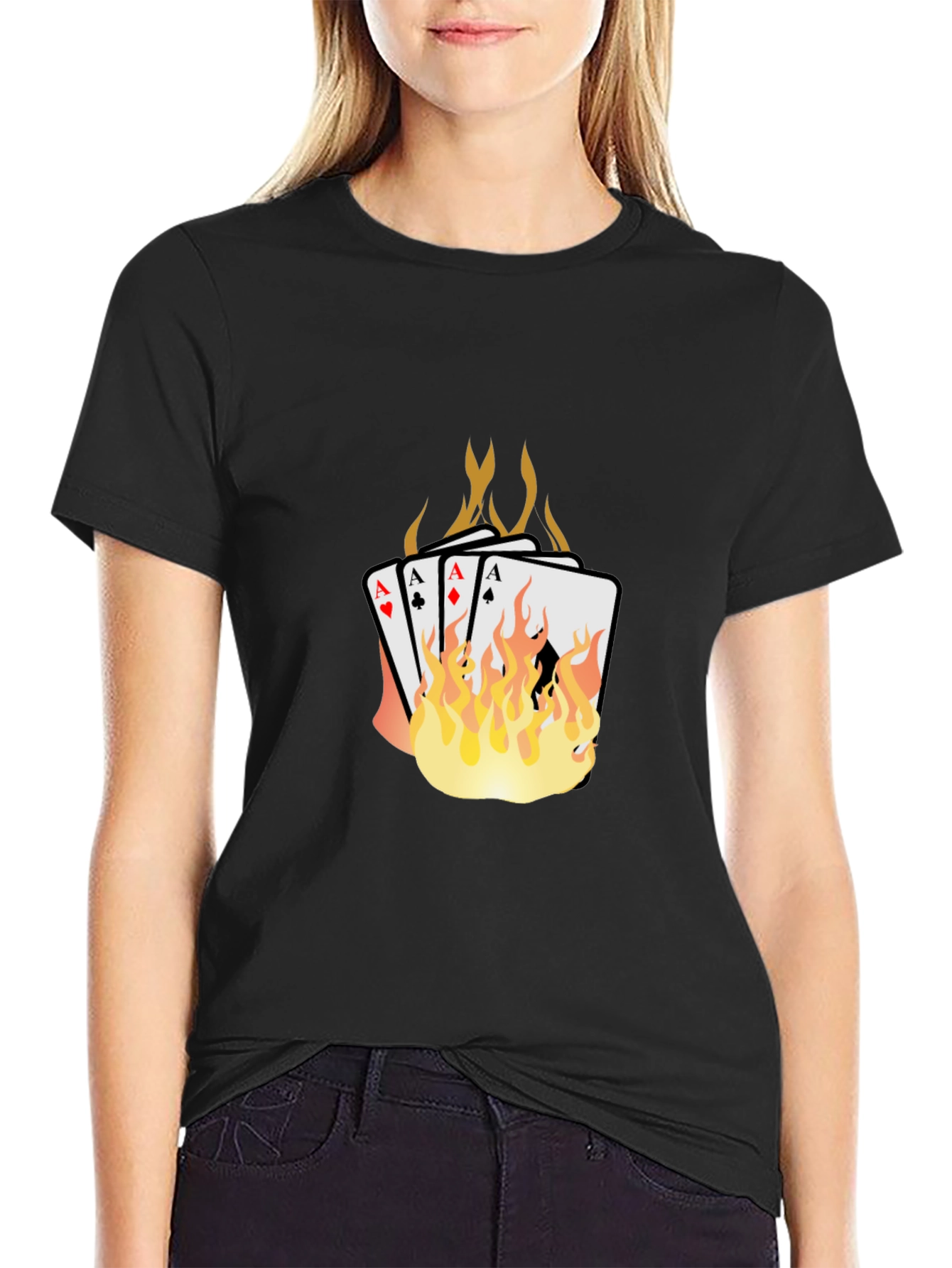 Flaming Aces Graphic T-Shirt