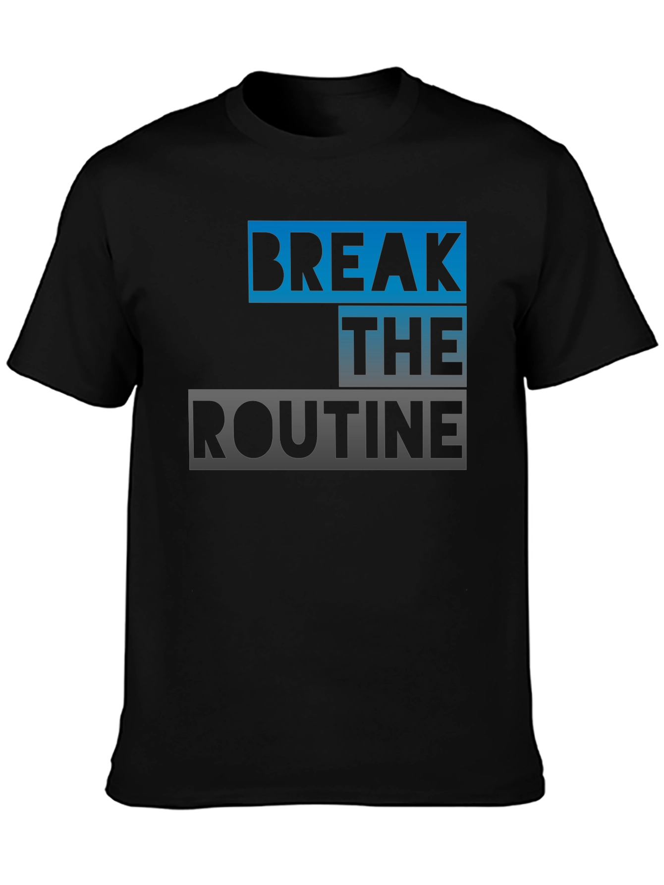 Break the Routine Graphic Tee - Stylish Black T-Shirt