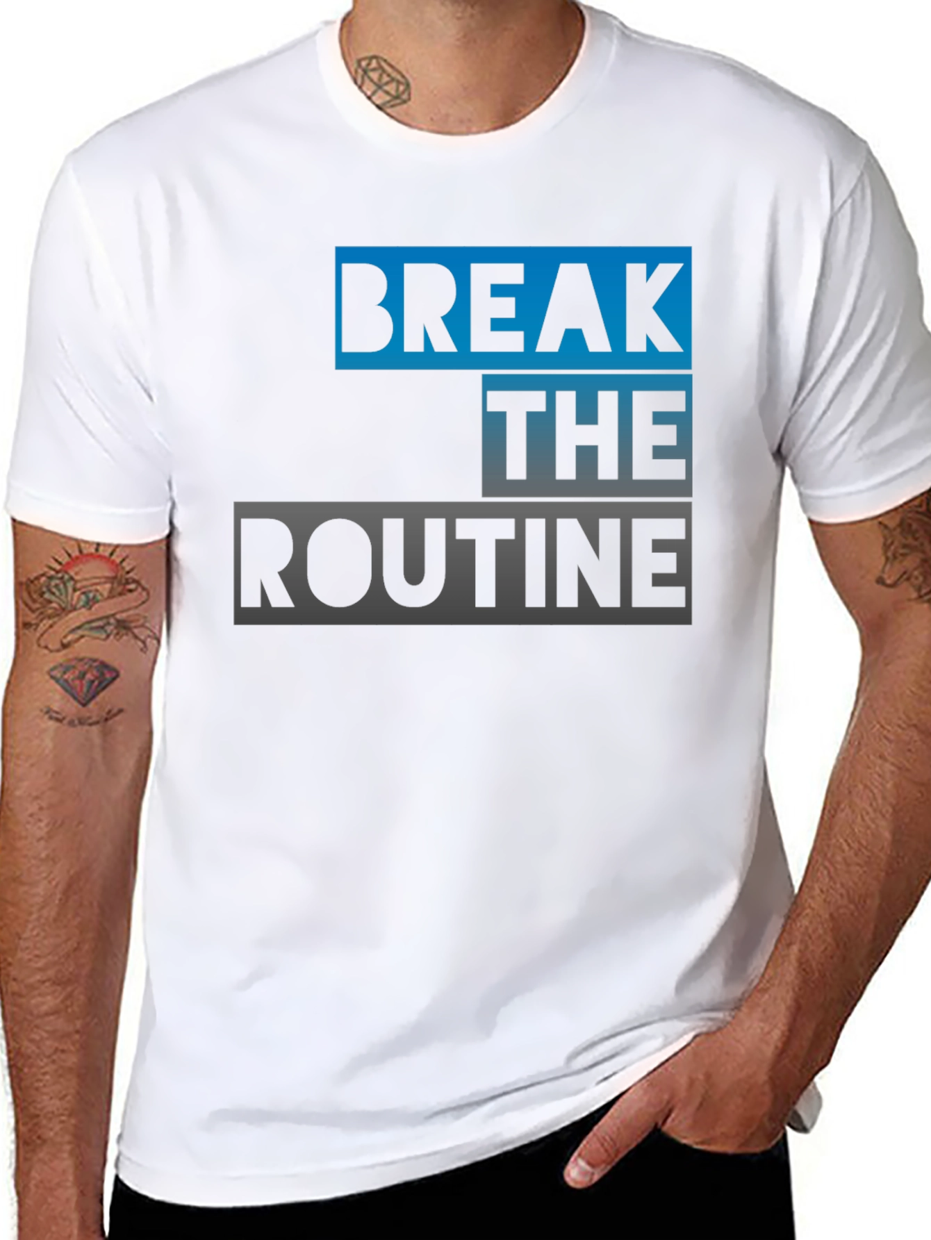 Break the Routine Graphic Tee - Stylish Black T-Shirt