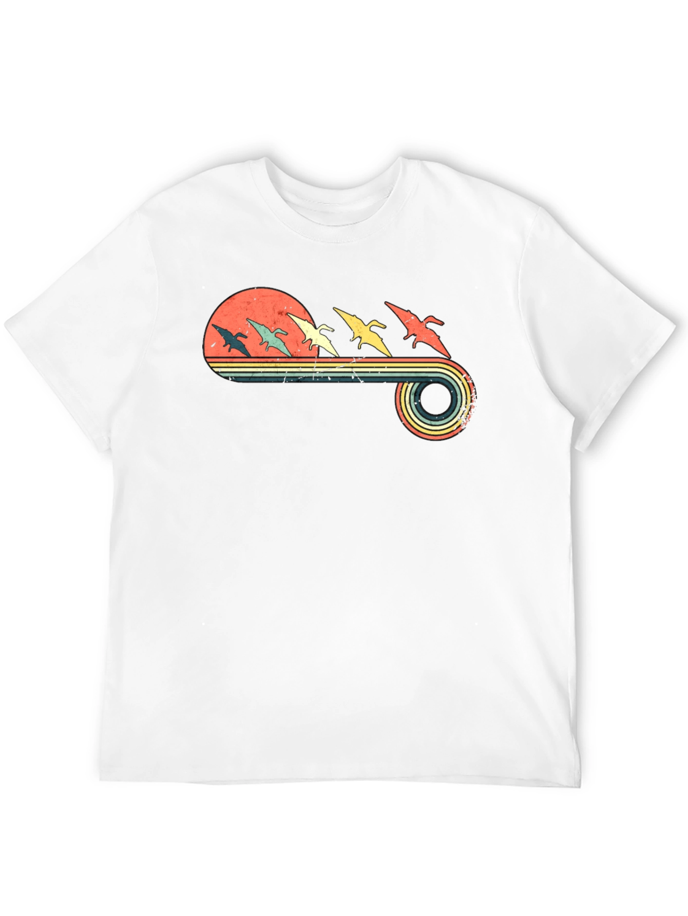 Retro Pterodactyl Sunset Graphic Tee