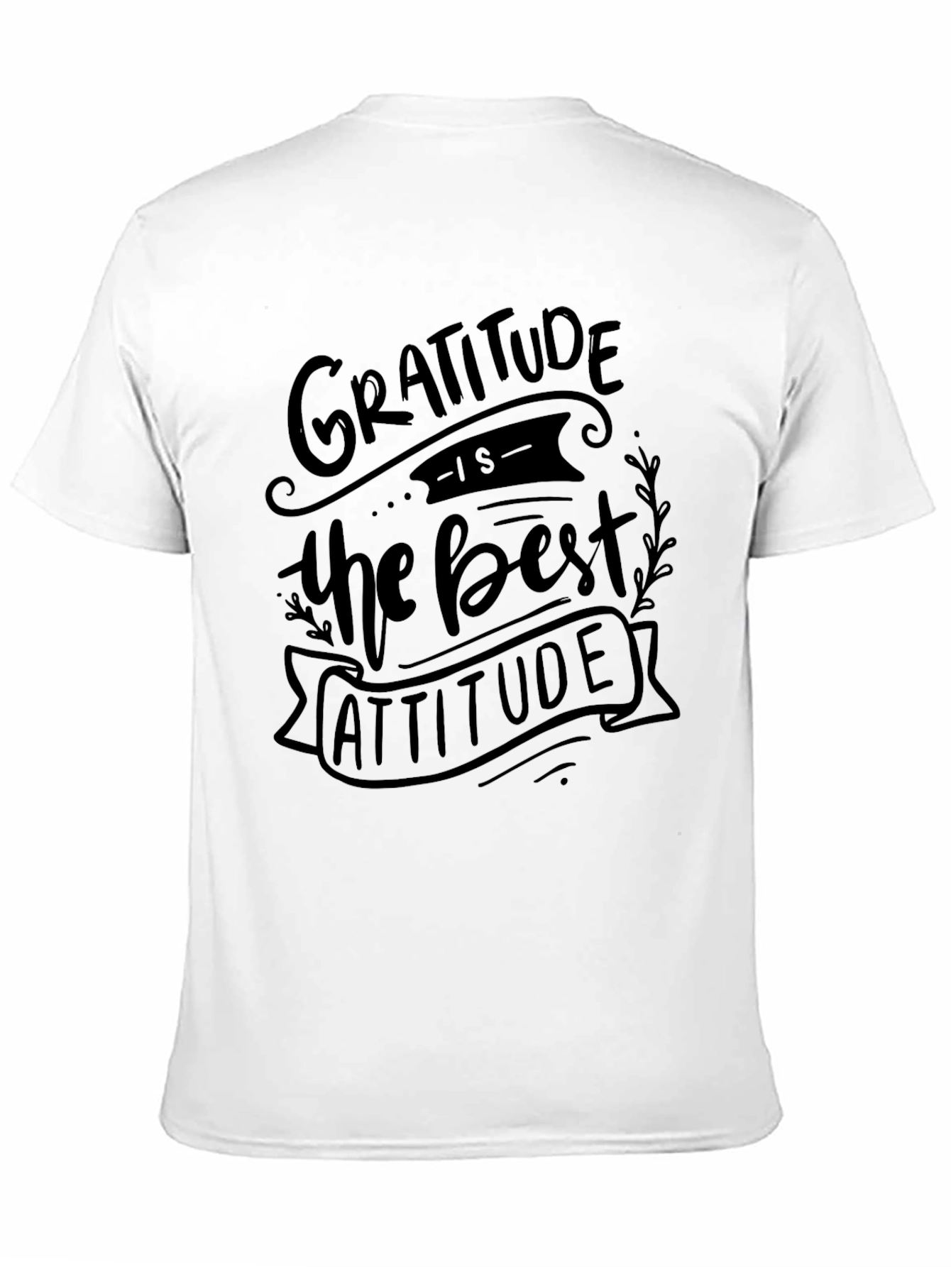 Gratitude Best Attitude Graphic T-Shirt - Black
