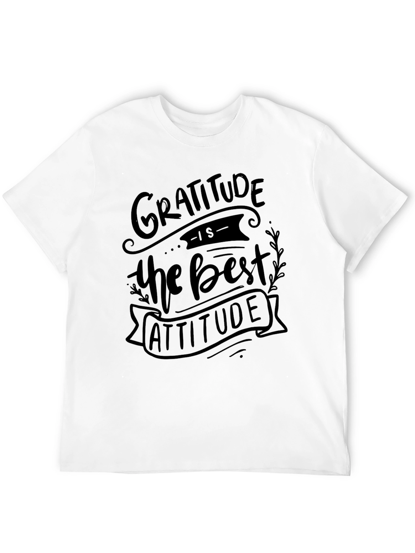 Gratitude Best Attitude Graphic T-Shirt - Black