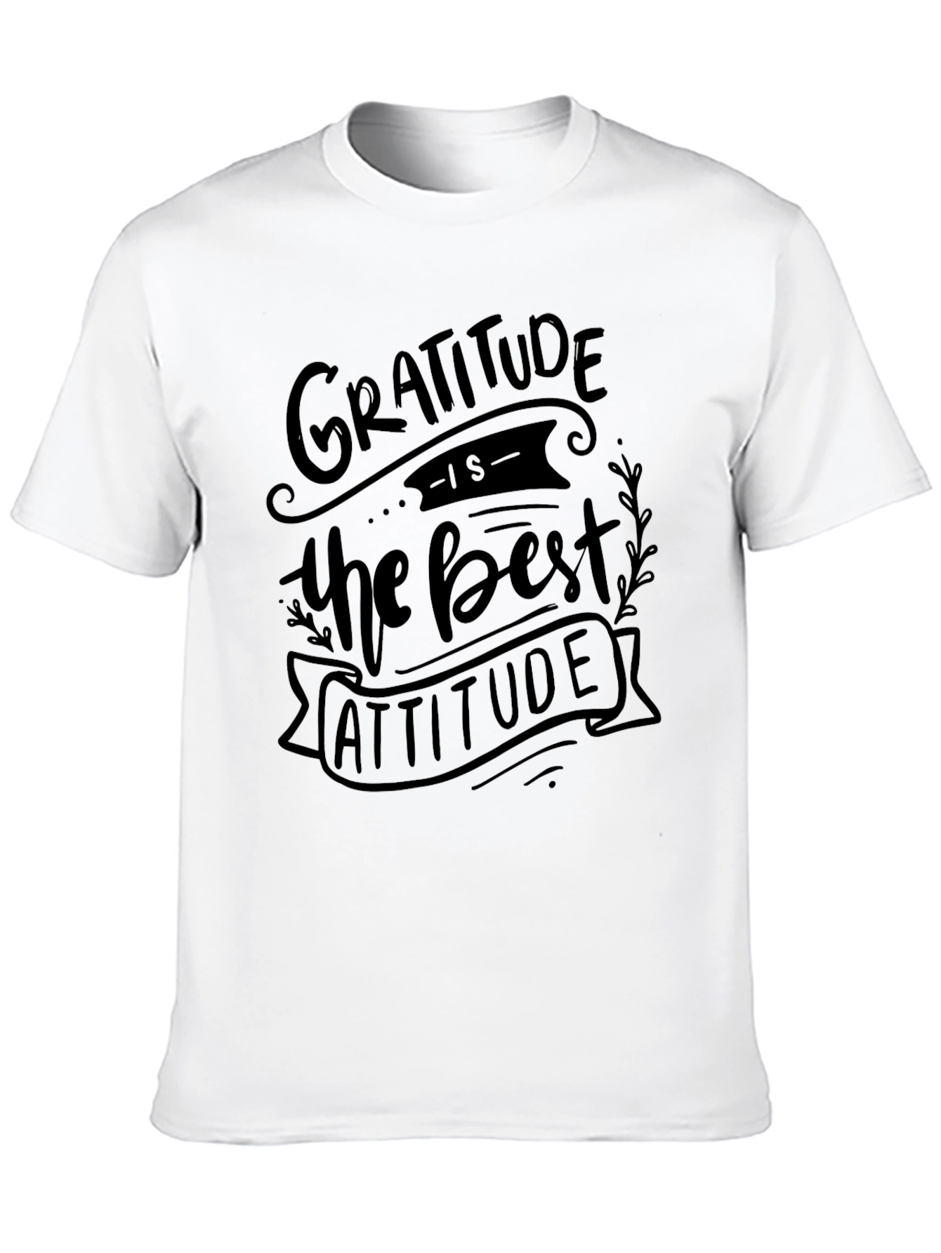 Gratitude Best Attitude Graphic T-Shirt - Black