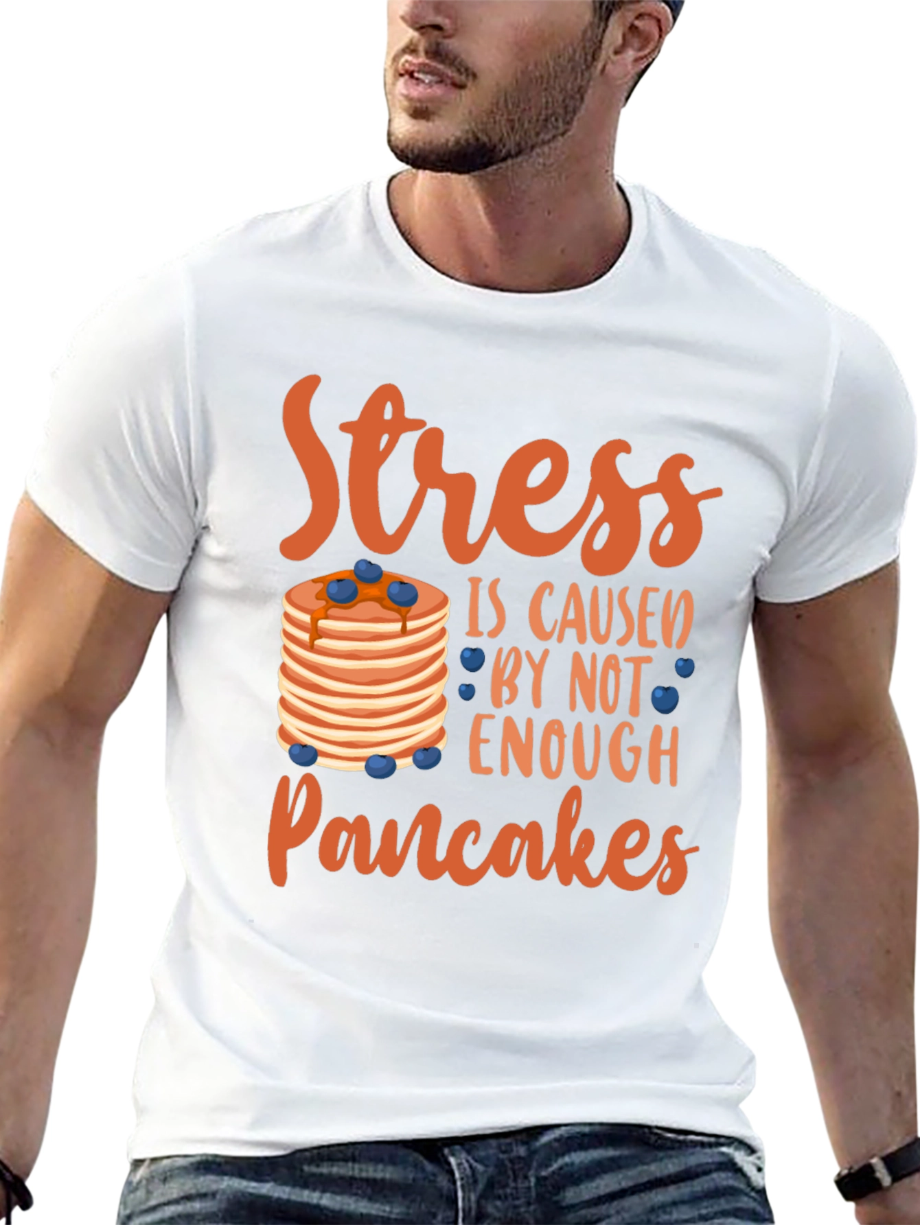 Stress Pancakes T-Shirt - Funny Foodie Tee