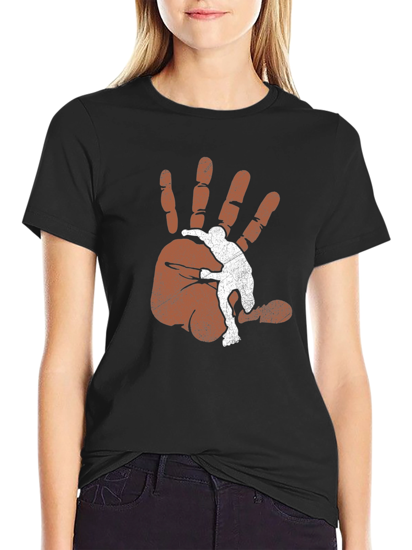 Mans Graphic Tee - Hand Print Design