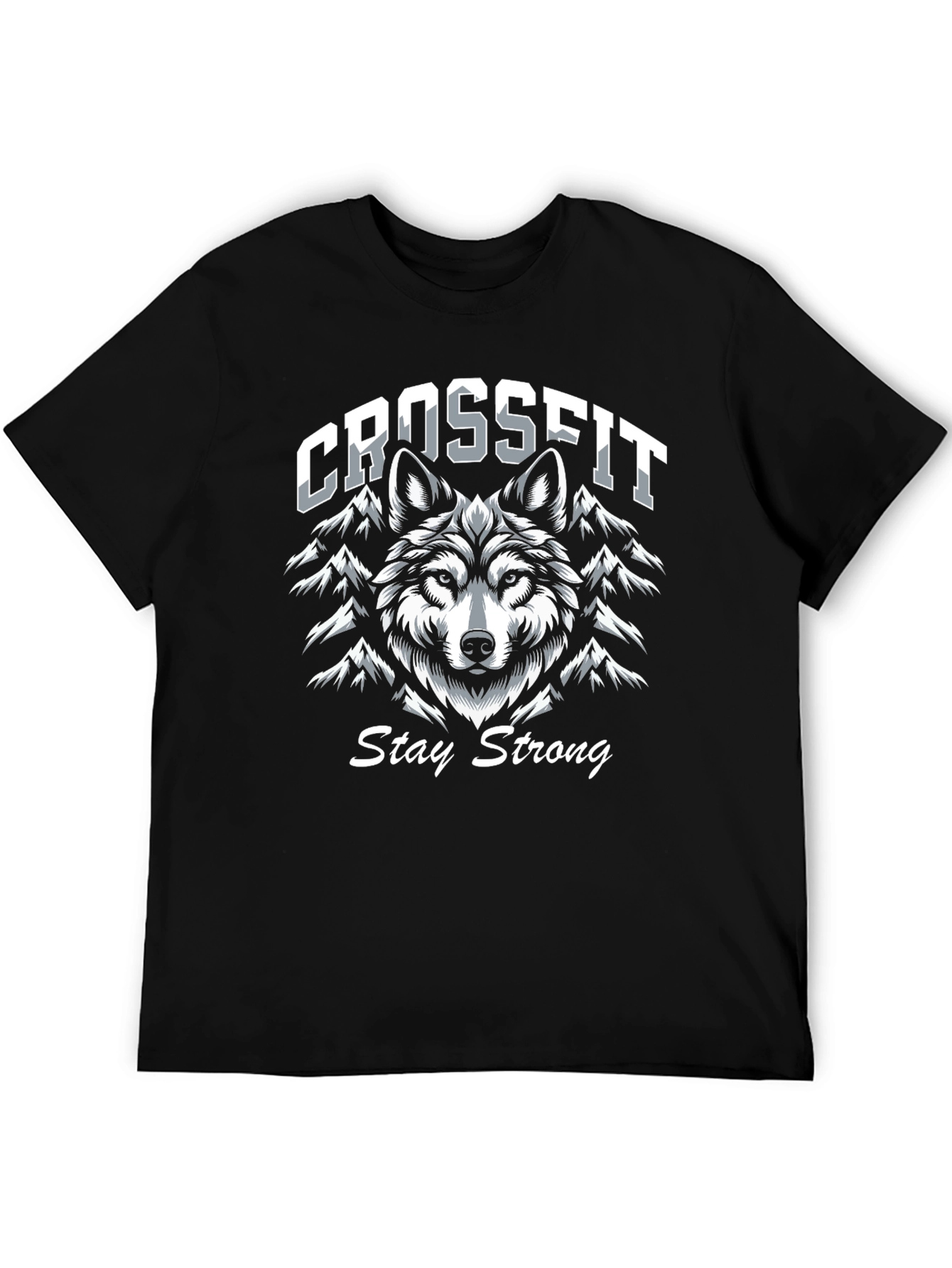 Crossfit Wolf Graphic T-Shirt - Stay Strong