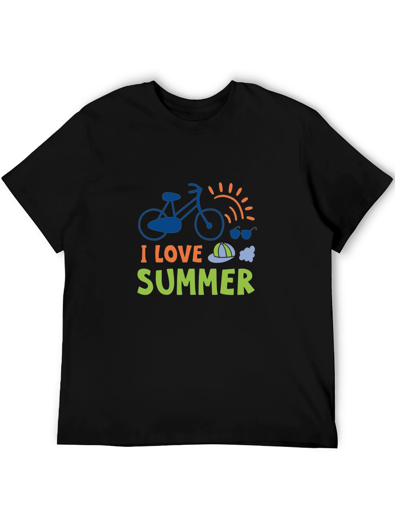I Love Summer T-Shirt - Black Cotton Blend