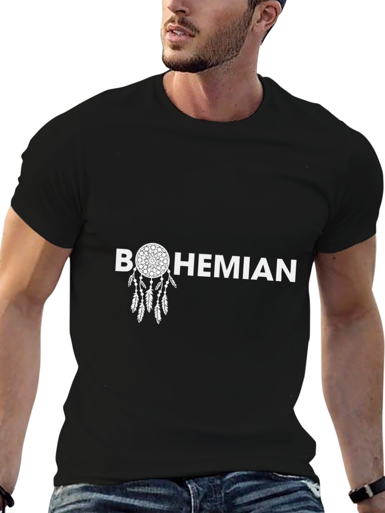 Bohemian Dreamcatcher Graphic Tee - Black