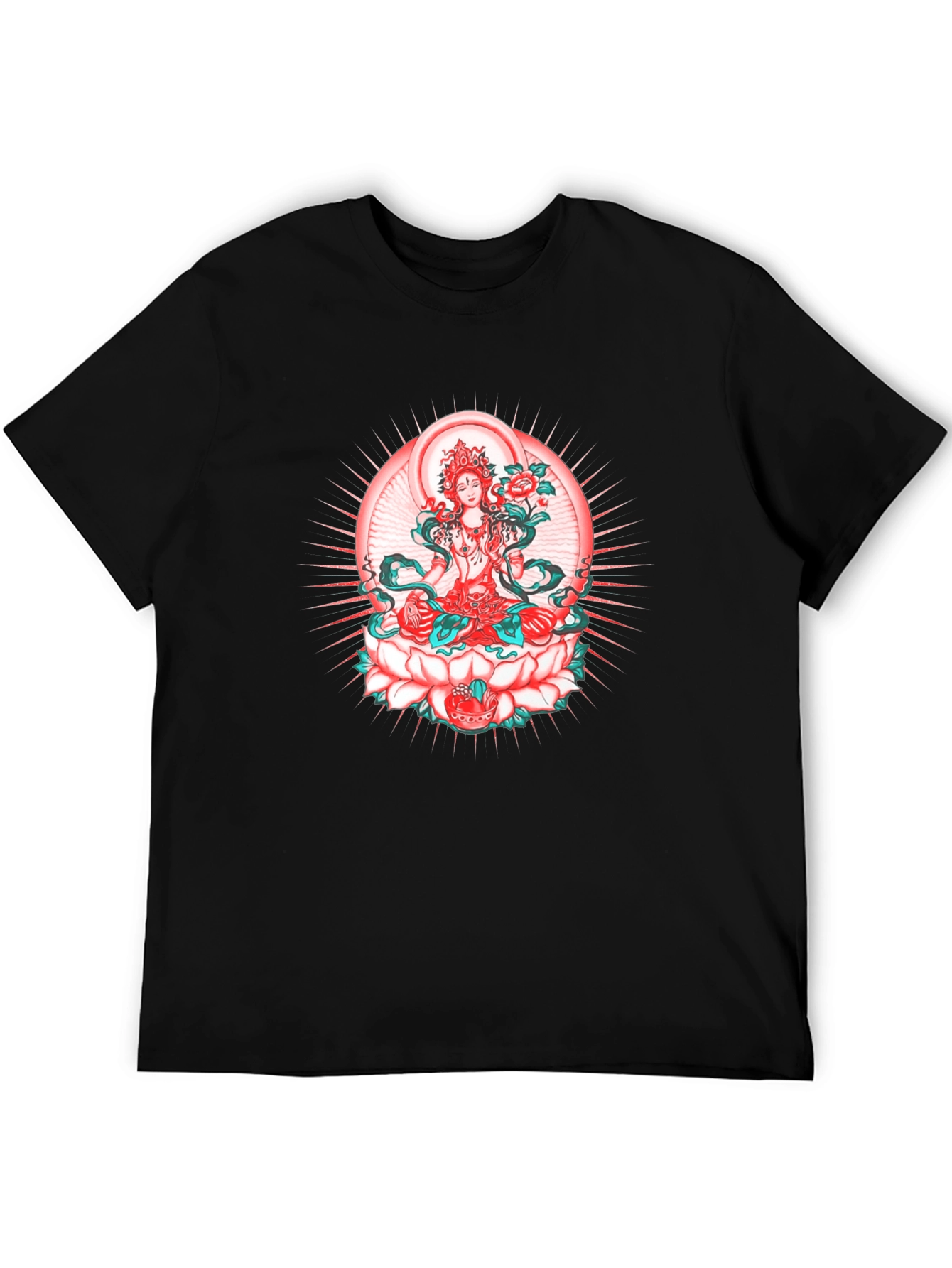 Lotus Goddess Graphic Tee - Black