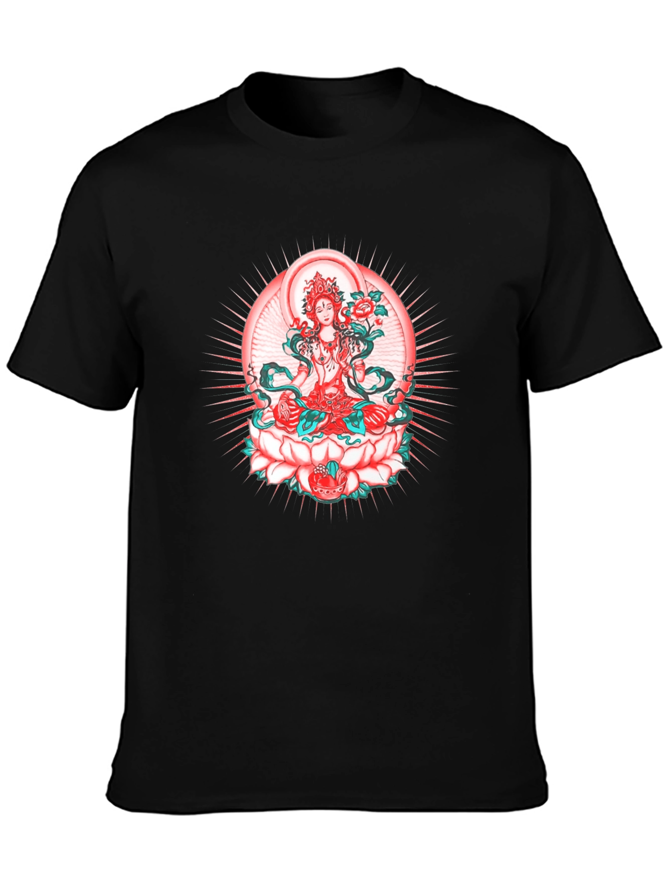 Lotus Goddess Graphic Tee - Black