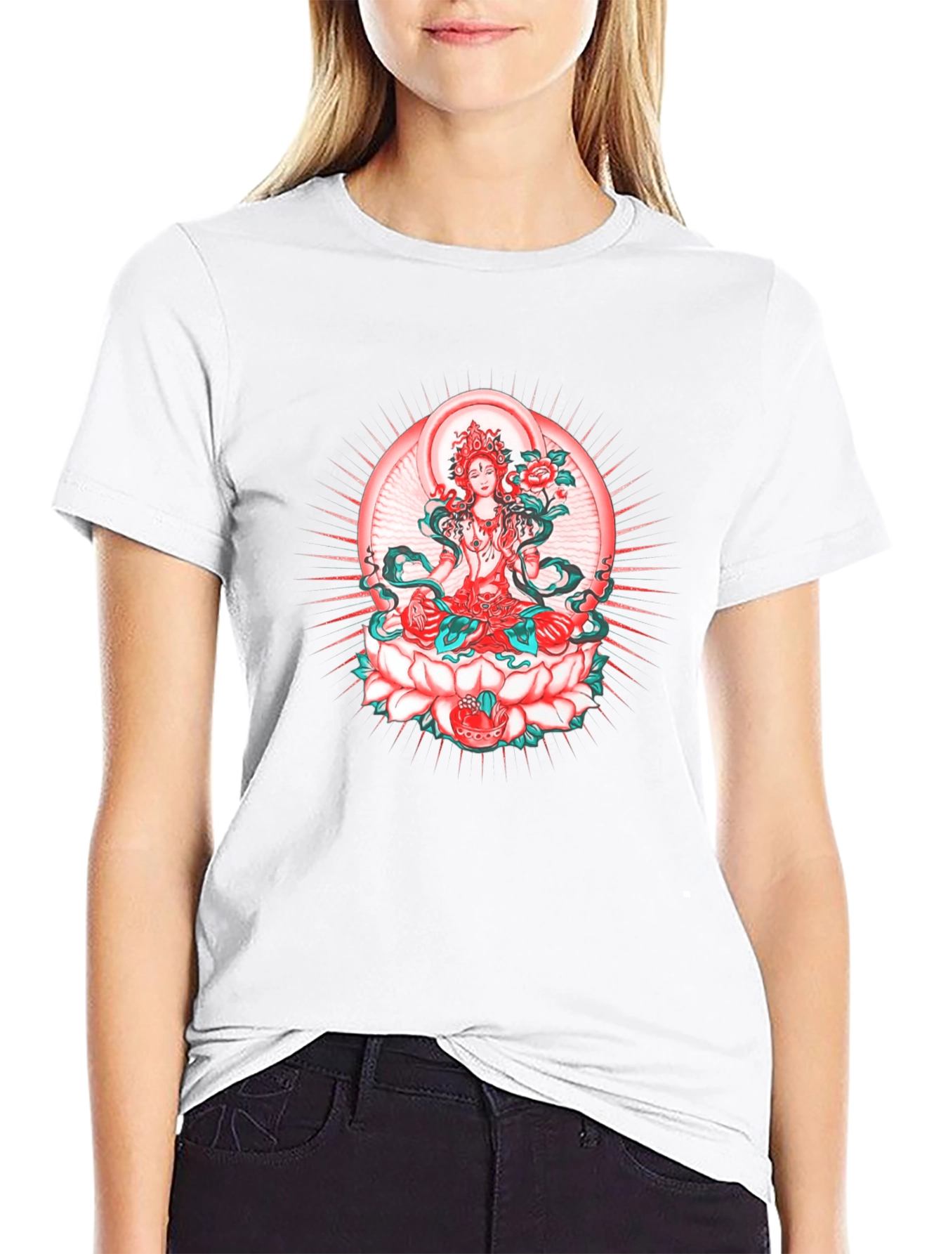 Lotus Goddess Graphic Tee - Black