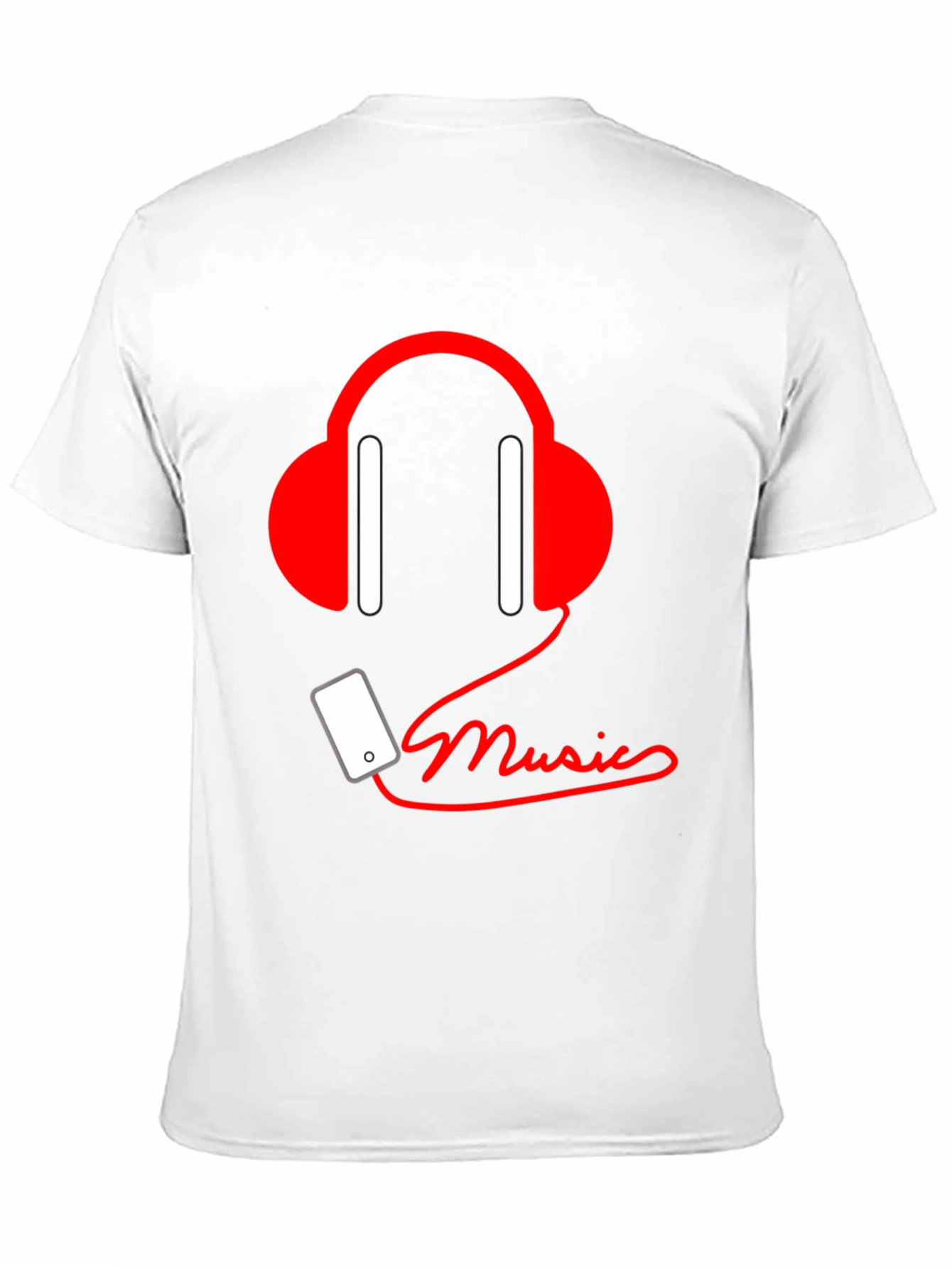Music Lover Tee - Headphones & Phone Graphic T-Shirt