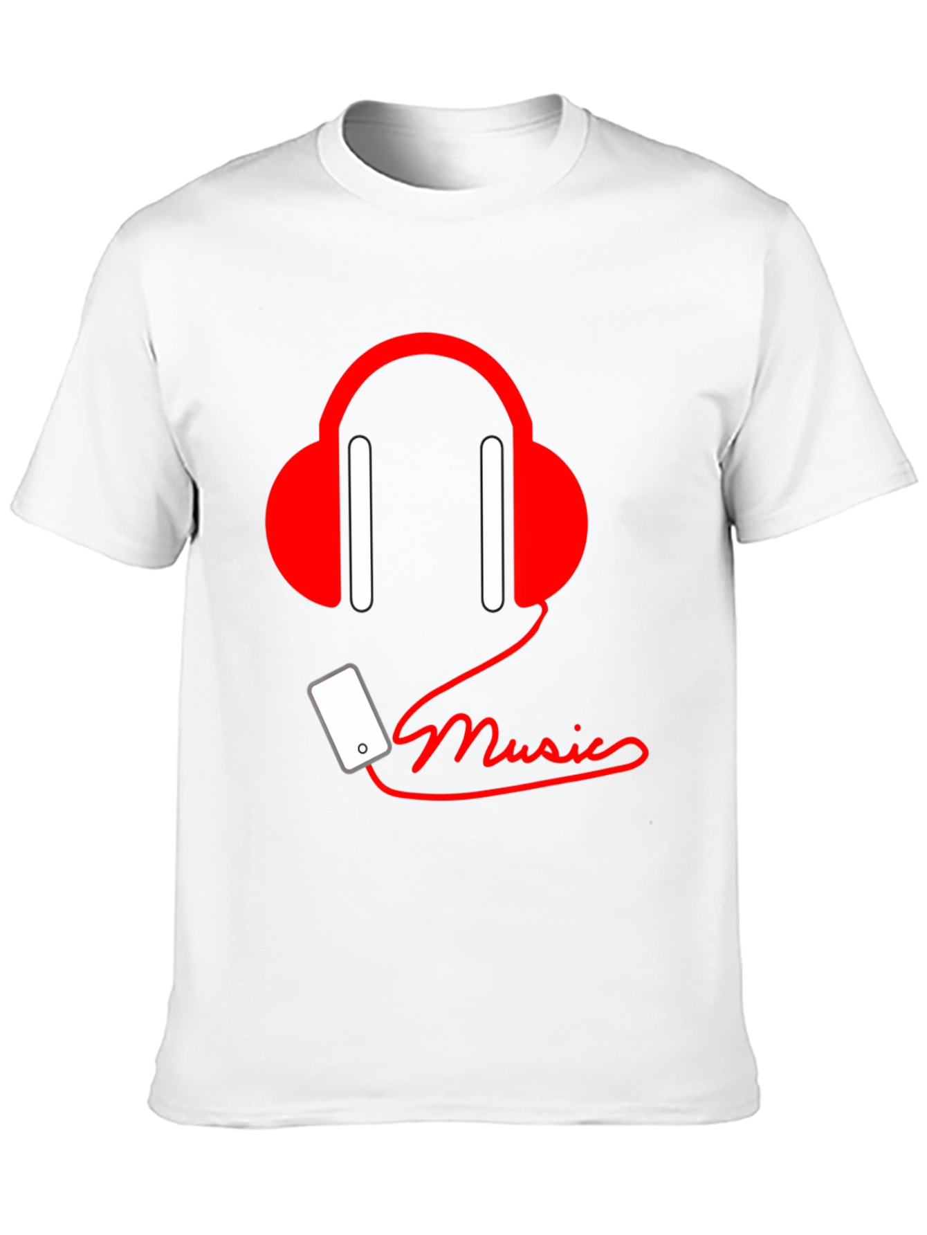 Music Lover Tee - Headphones & Phone Graphic T-Shirt