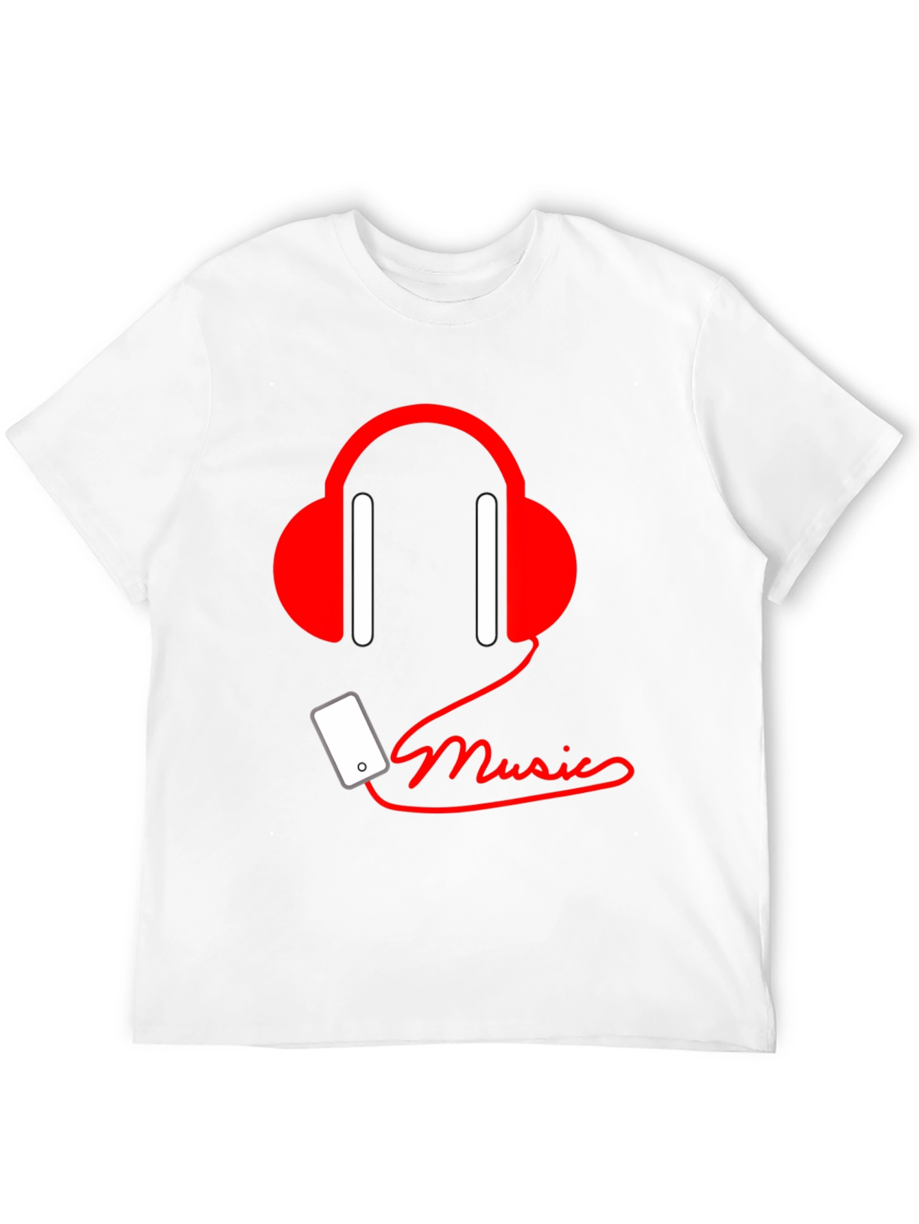 Music Lover Tee - Headphones & Phone Graphic T-Shirt