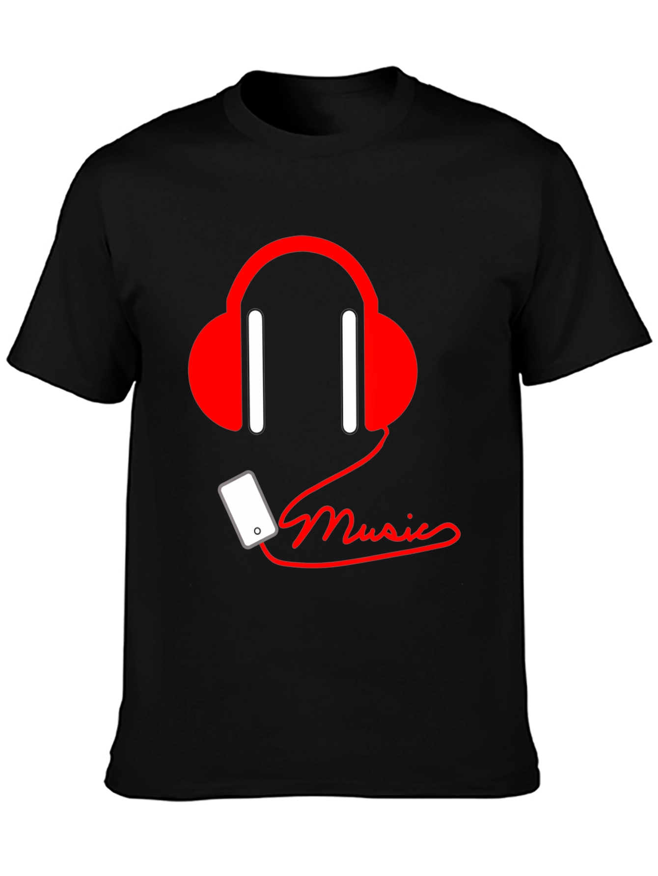 Music Lover Tee - Headphones & Phone Graphic T-Shirt
