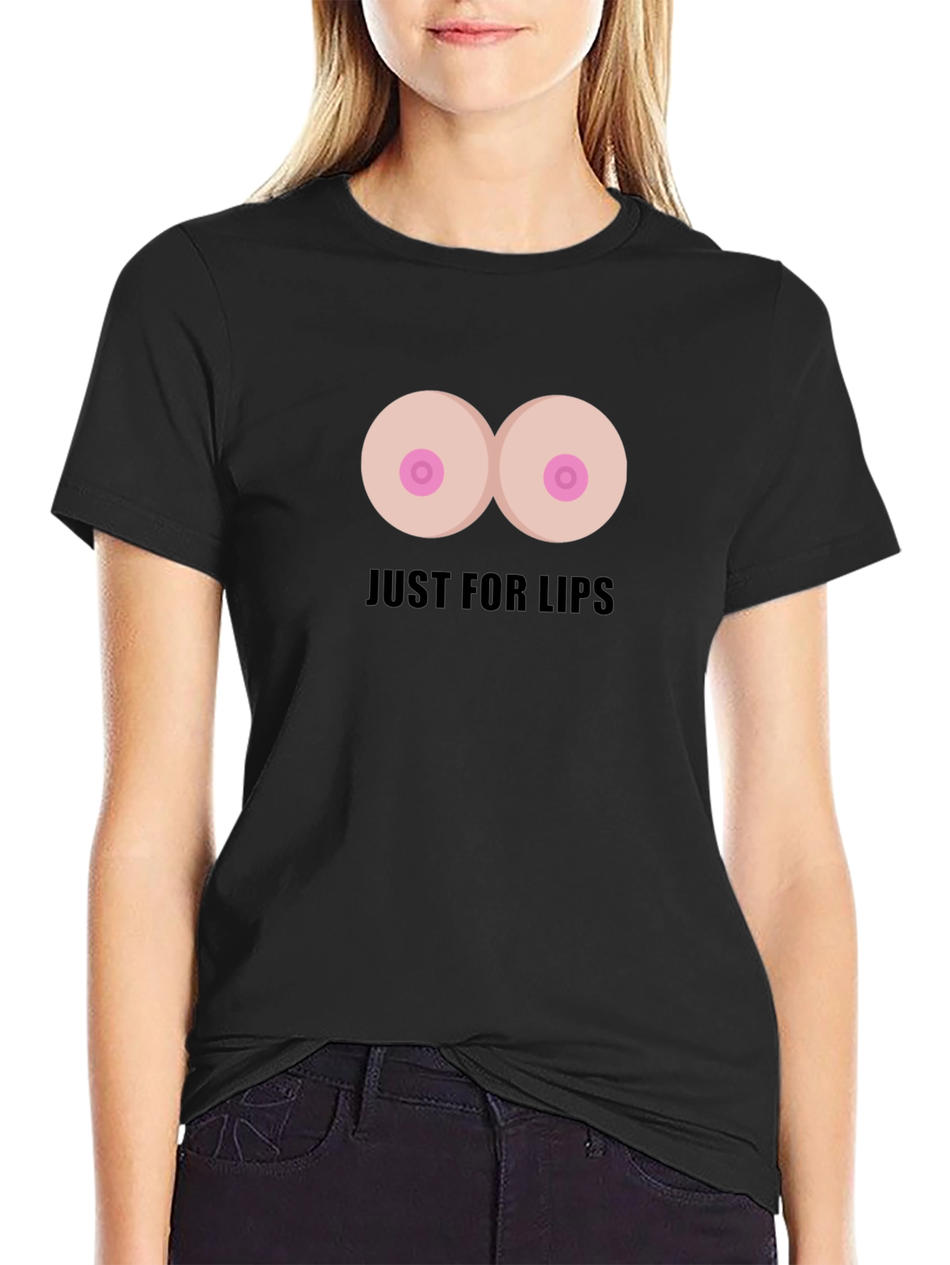 Humorous Just For Lips Graphic Tee