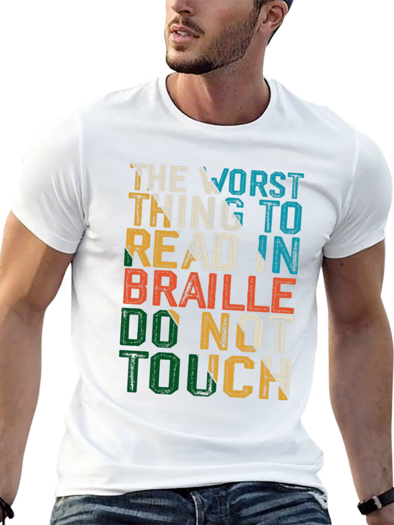 Humorous Do Not Touch Braille T-Shirt