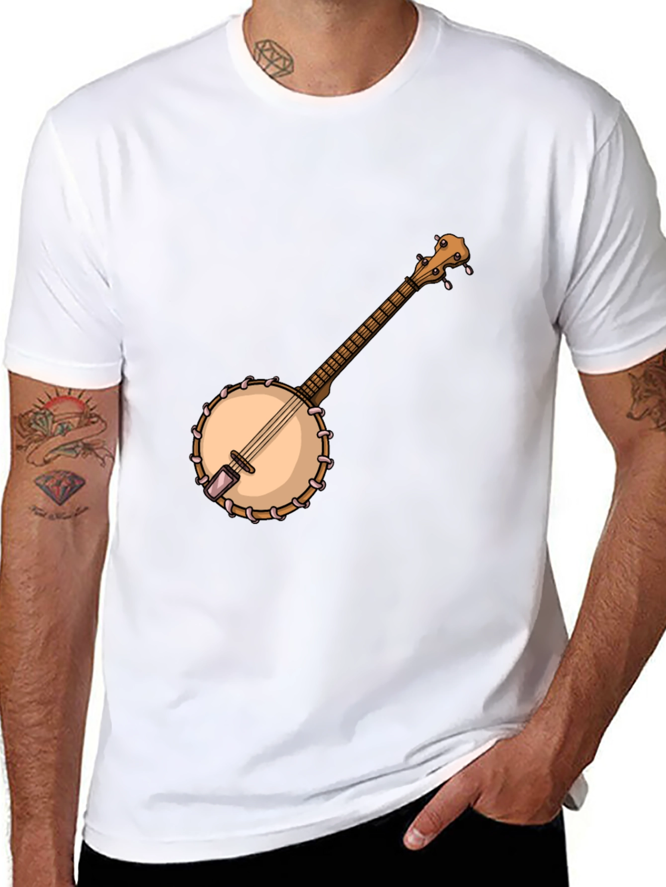 Banjo Graphic Tee - Black Cotton T-Shirt