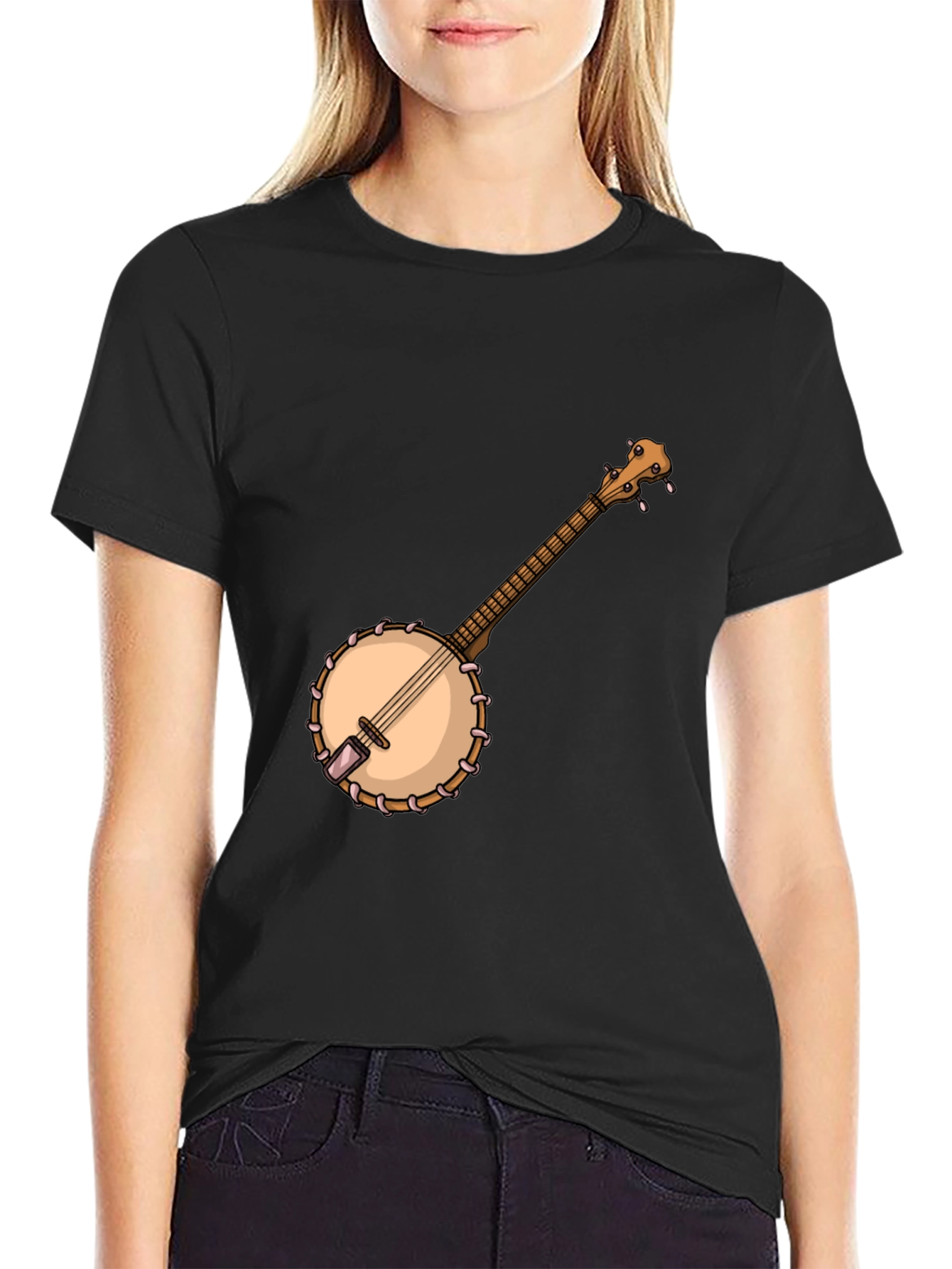 Banjo Graphic Tee - Black Cotton T-Shirt