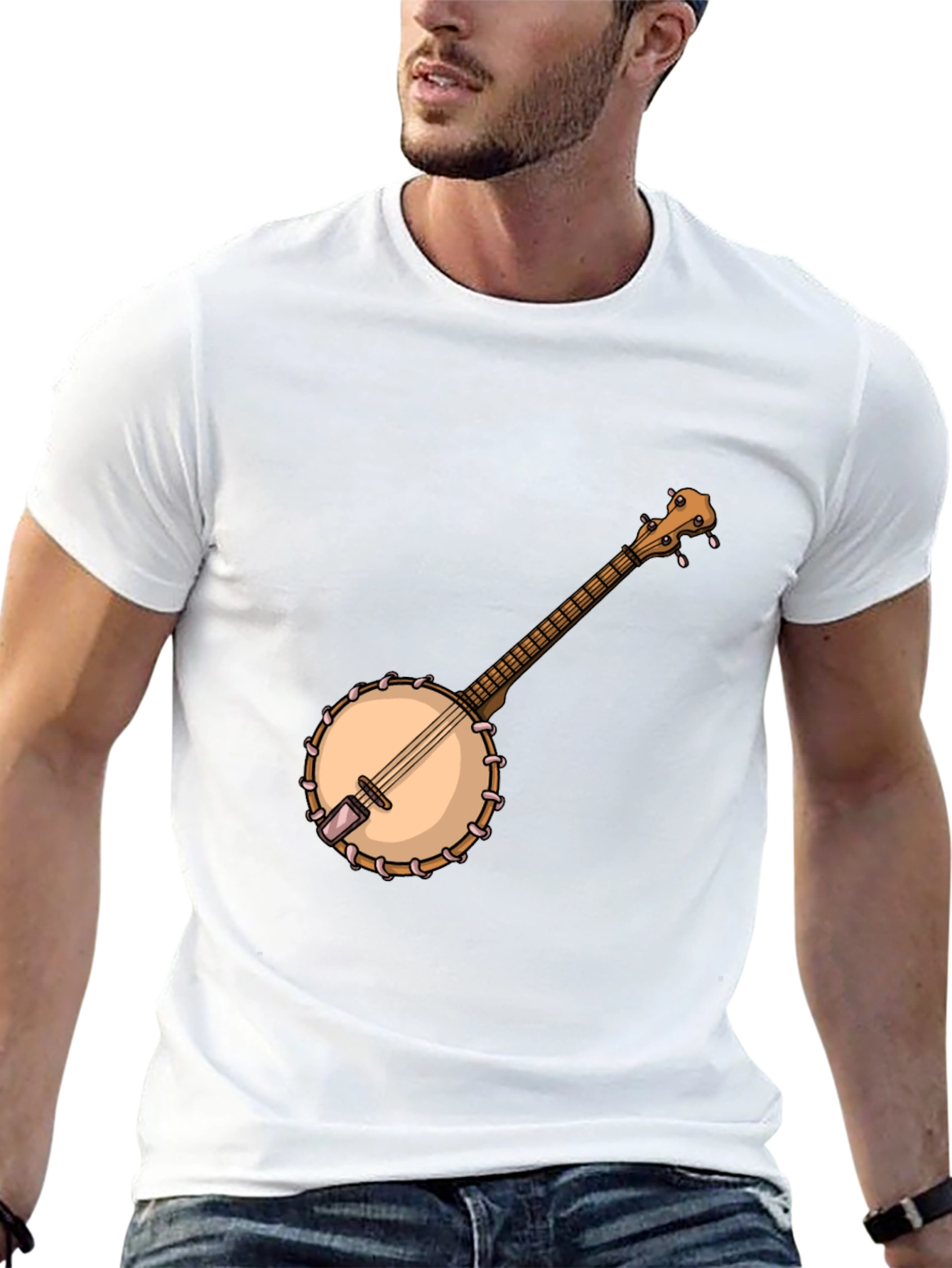 Banjo Graphic Tee - Black Cotton T-Shirt