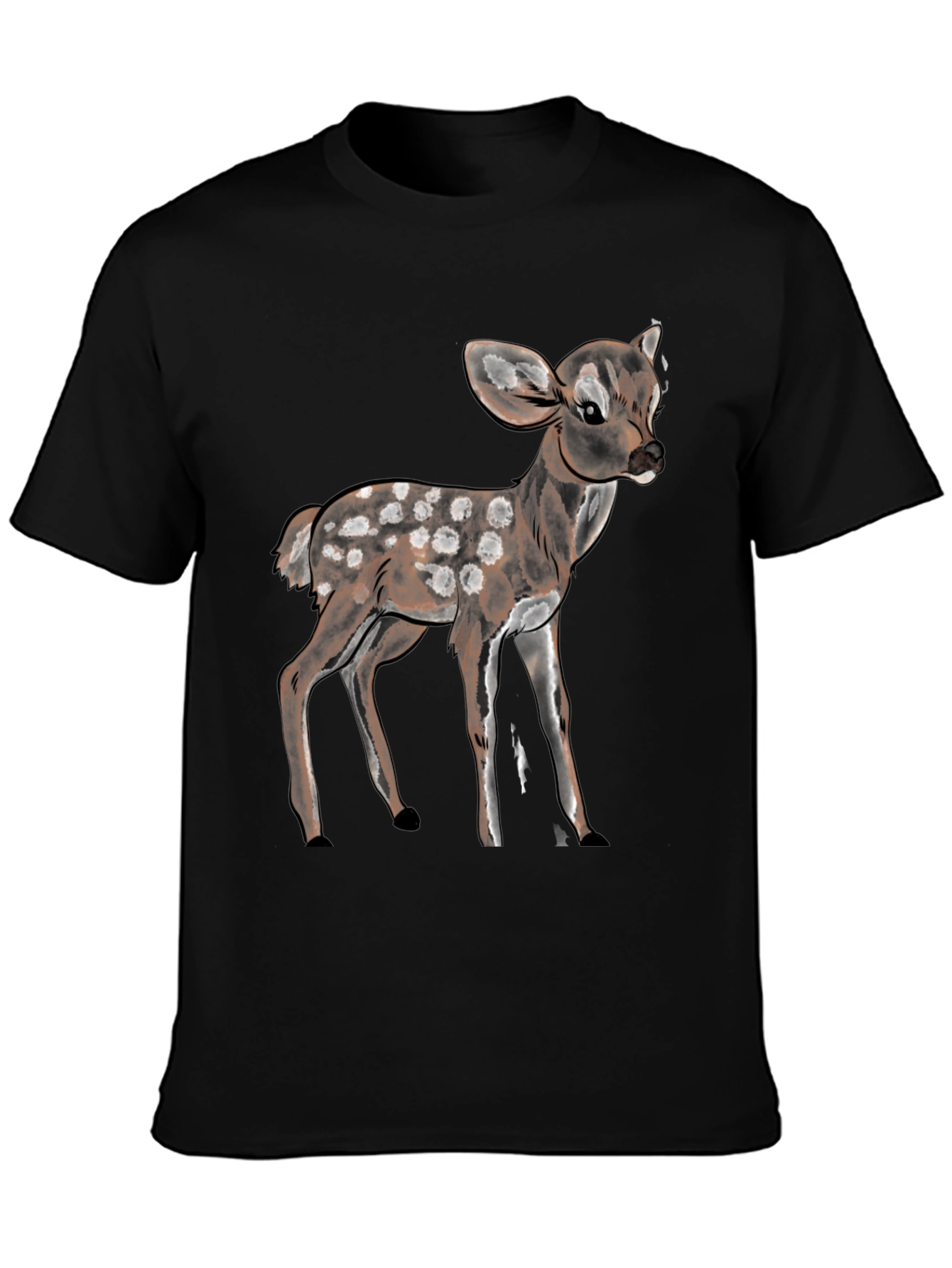 Deer Graphic Black T-Shirt