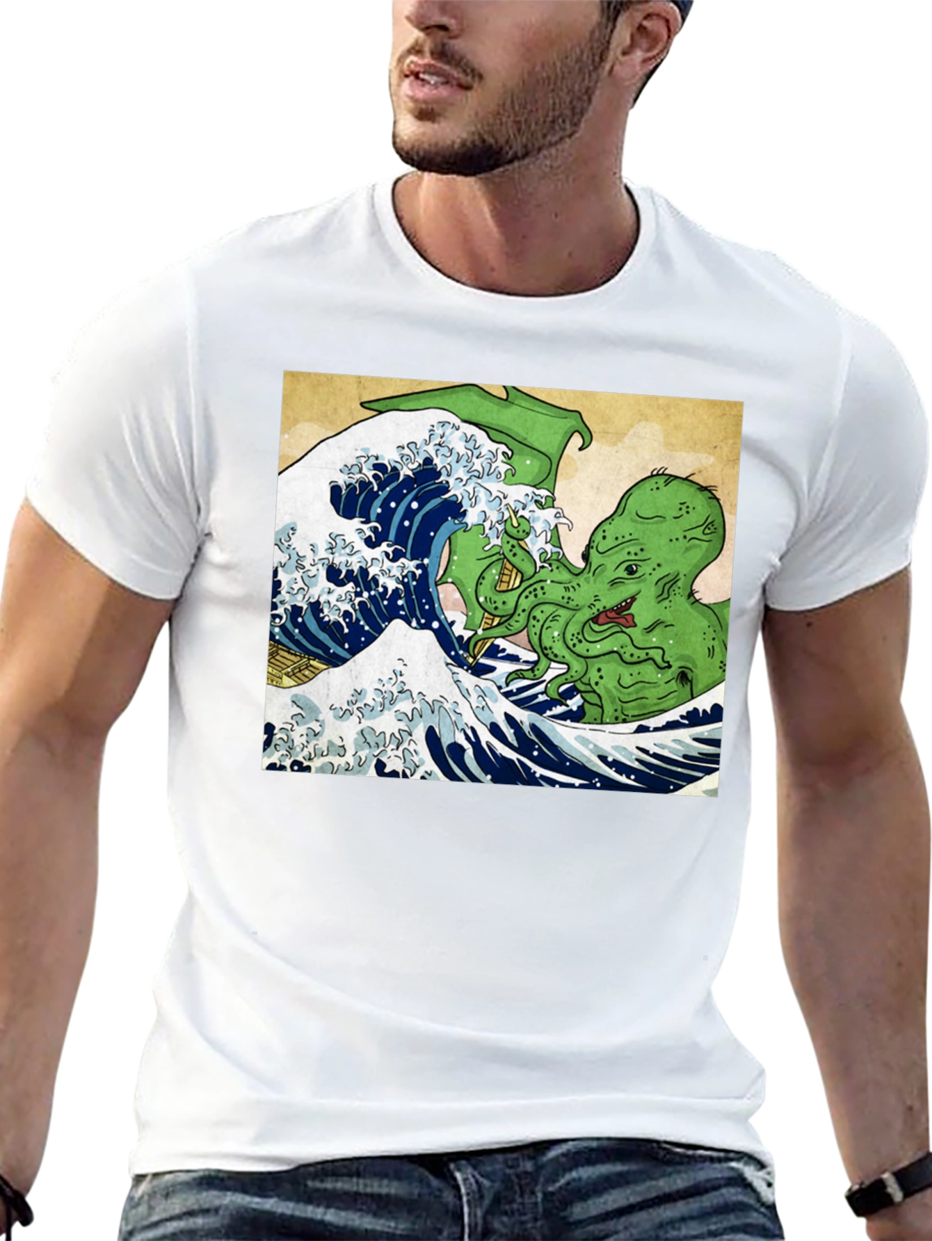 Great Wave Cthulhu Graphic Tee