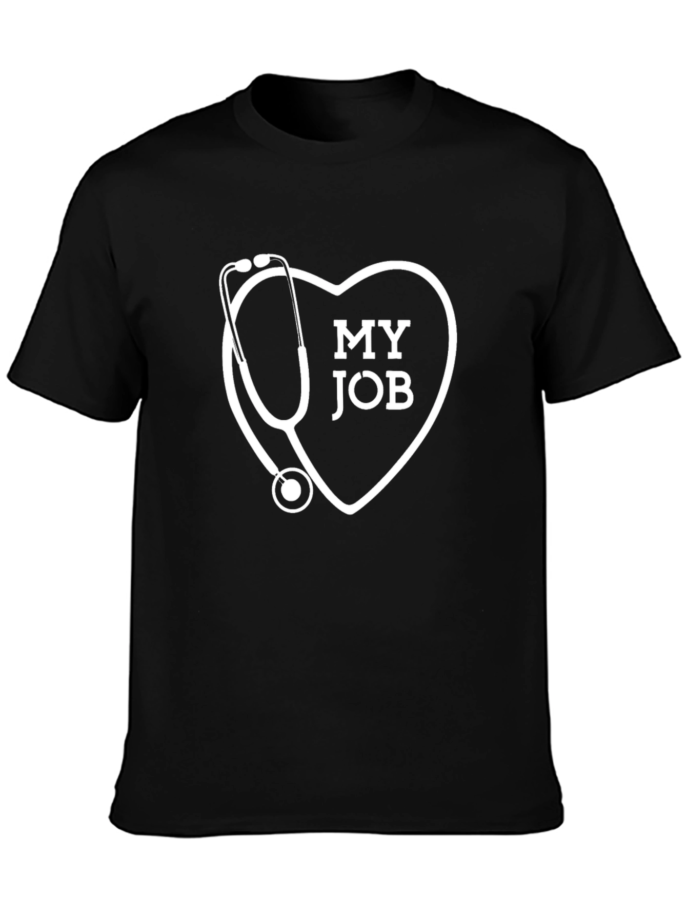 My Job Stethoscope Heart Graphic Tee