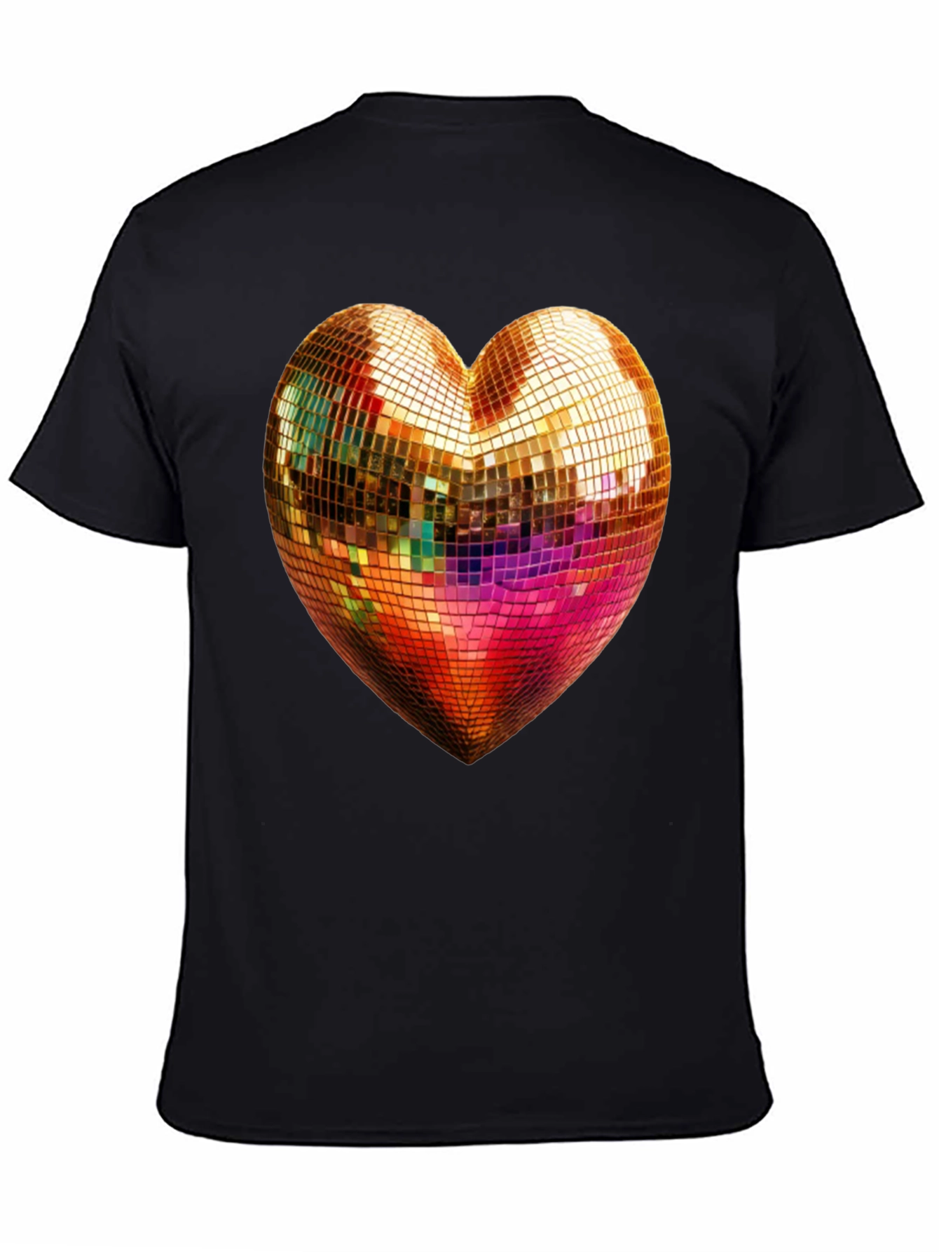 Disco Heart Graphic T-Shirt - Mens Black Tee