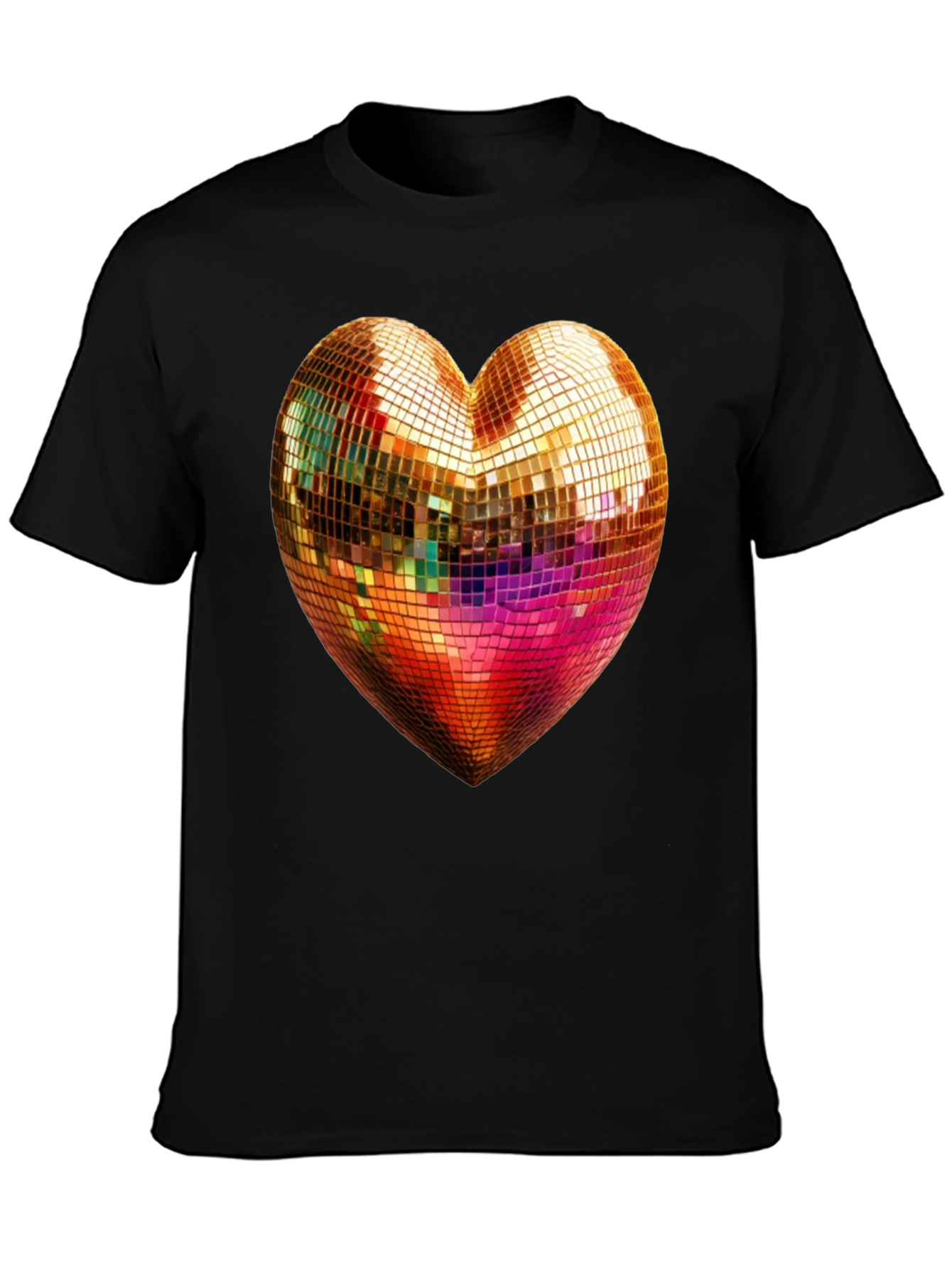 Disco Heart Graphic T-Shirt - Mens Black Tee