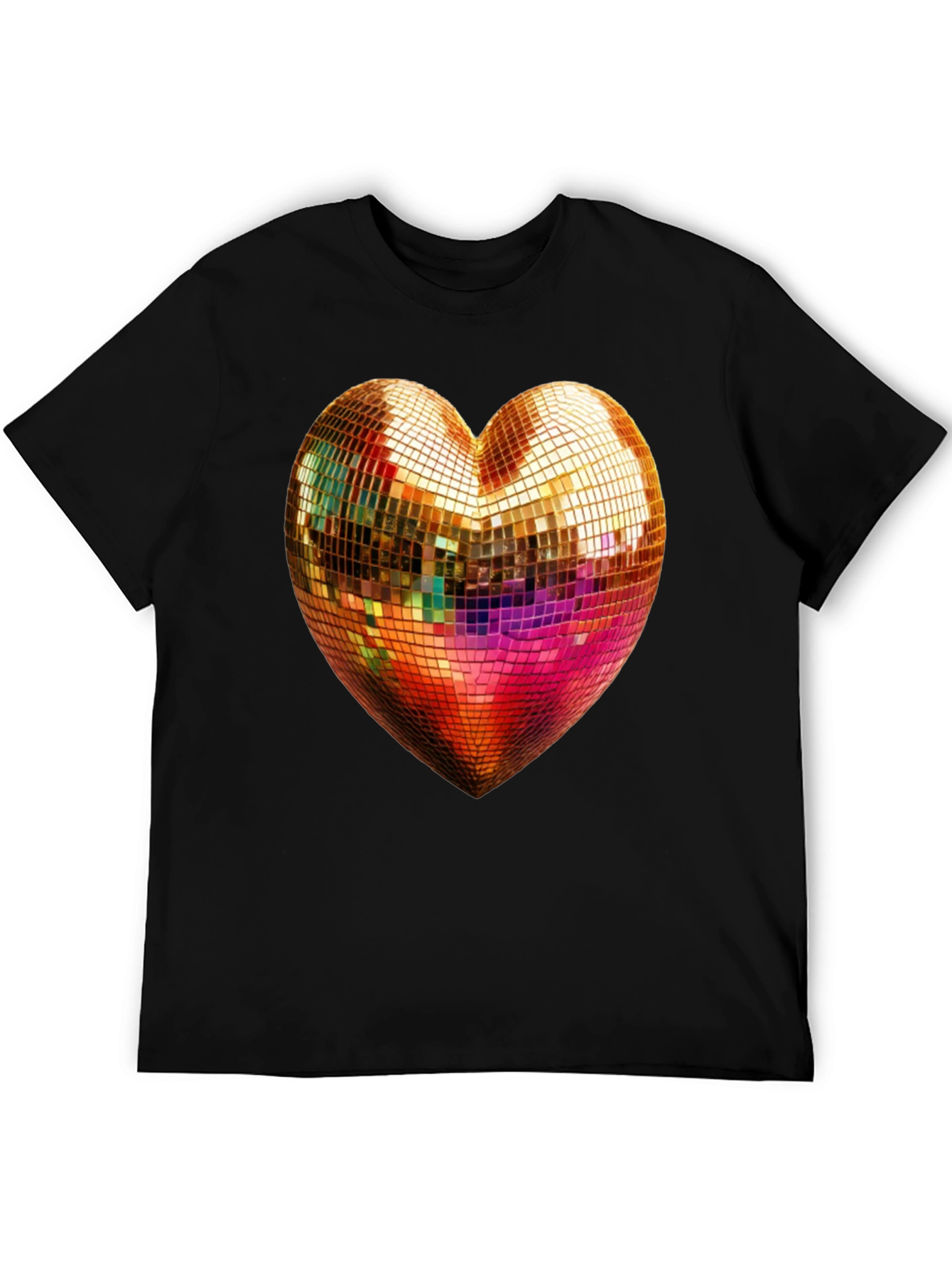 Disco Heart Graphic T-Shirt - Mens Black Tee