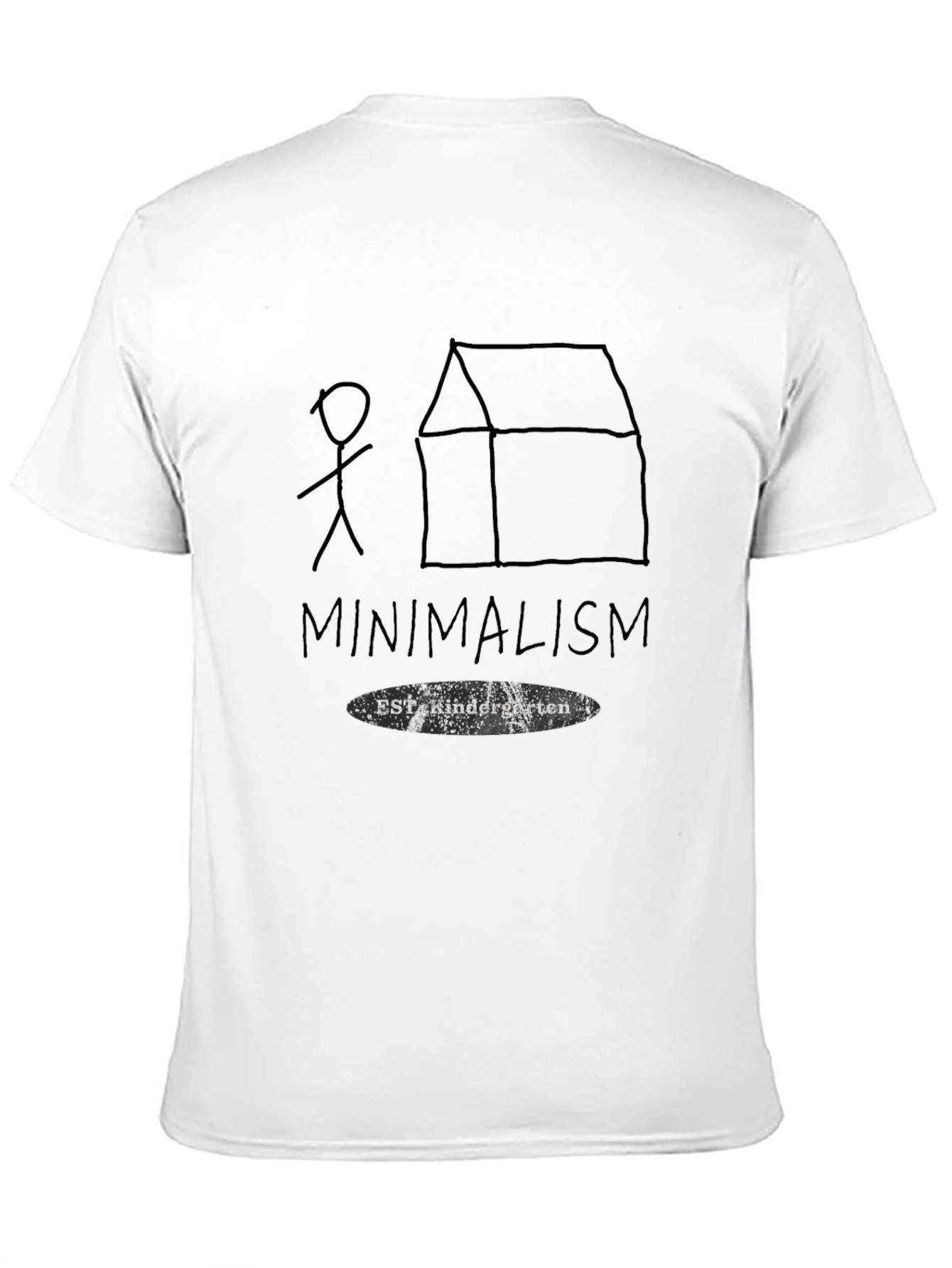 Minimalism Kindergarten Black T-Shirt
