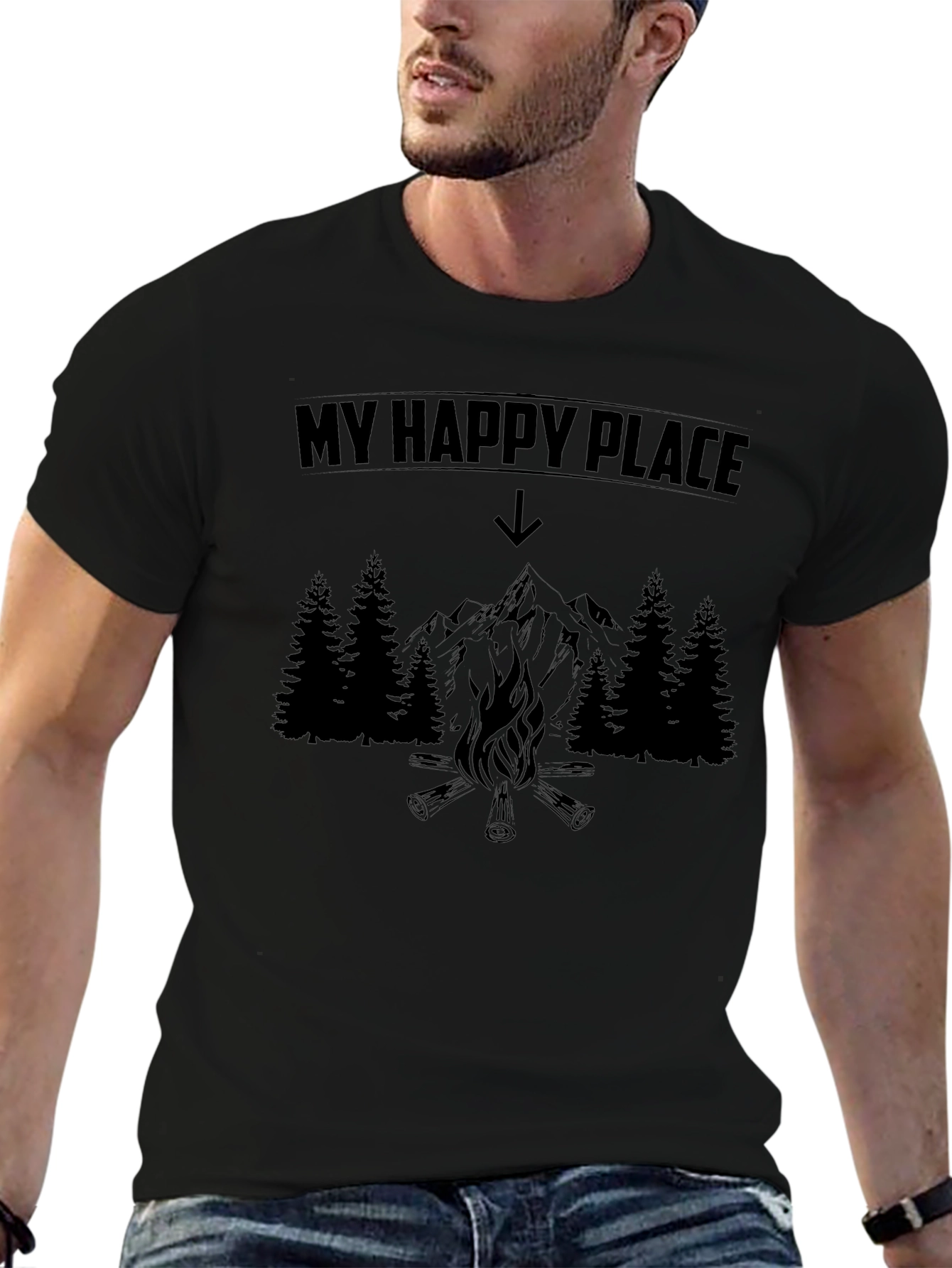My Happy Place Camping T-Shirt - Mountain Adventure Tee