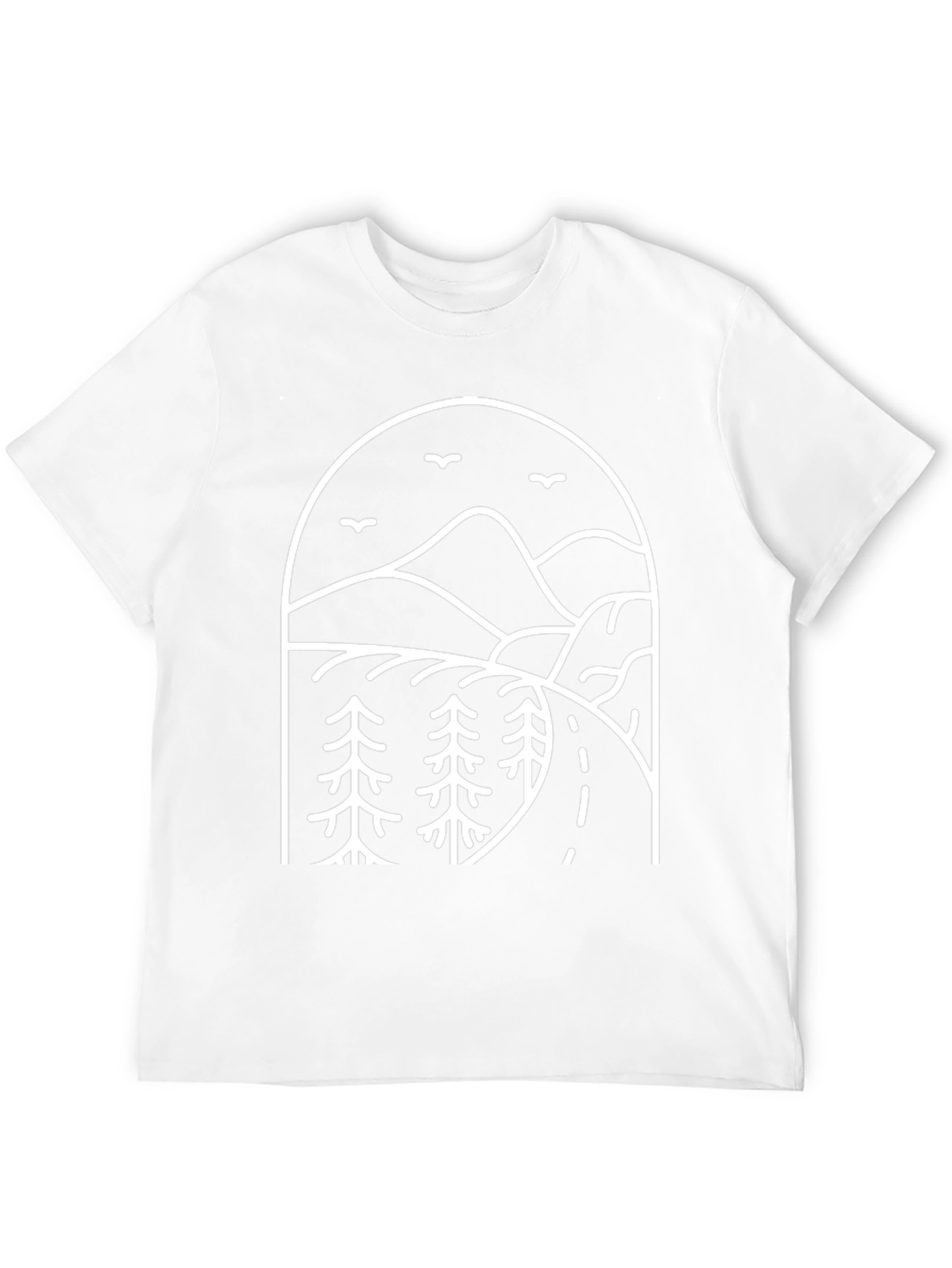 Minimalist Mountain Road Trip Black Tee